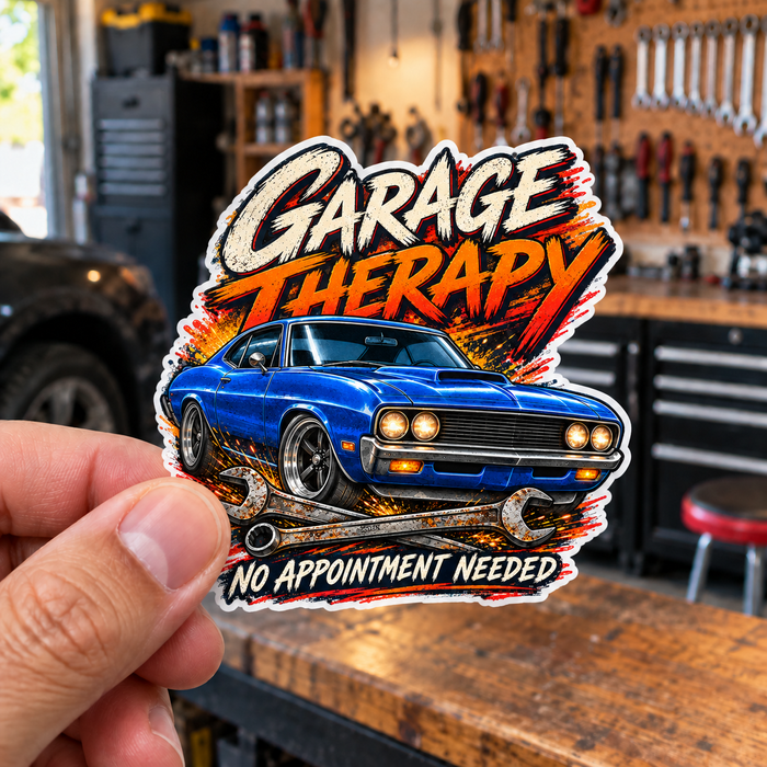 Garage Therapy Die-Cut Sticker 1