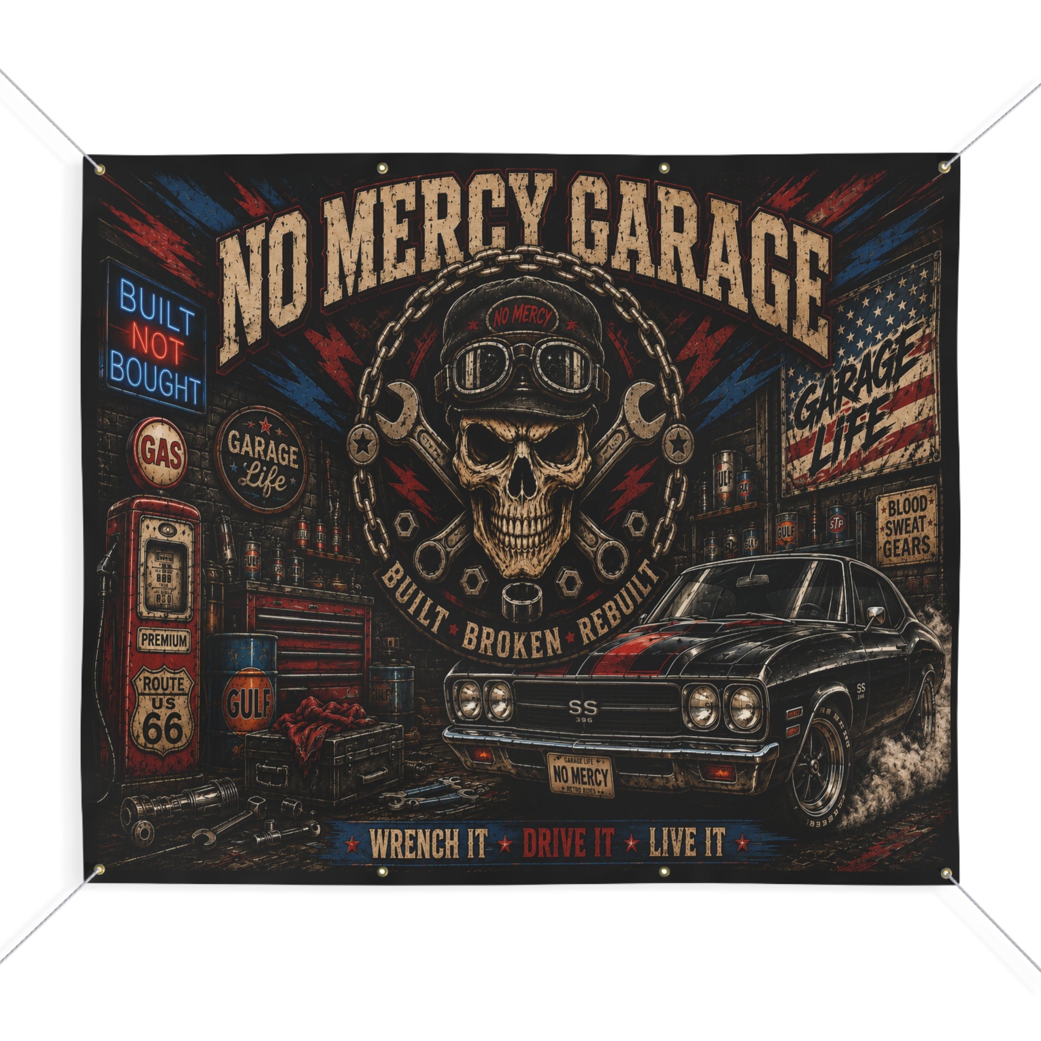 No Mercy Garage Garage Banner