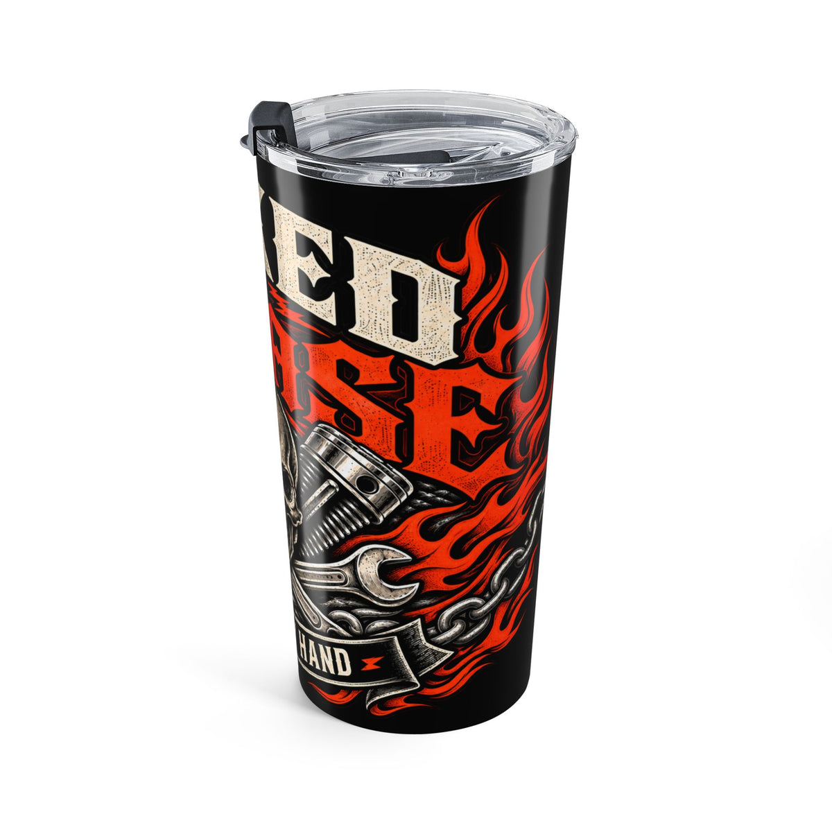 Inked In Grease 20oz Tumbler with Garage Life artwork by Print Gear