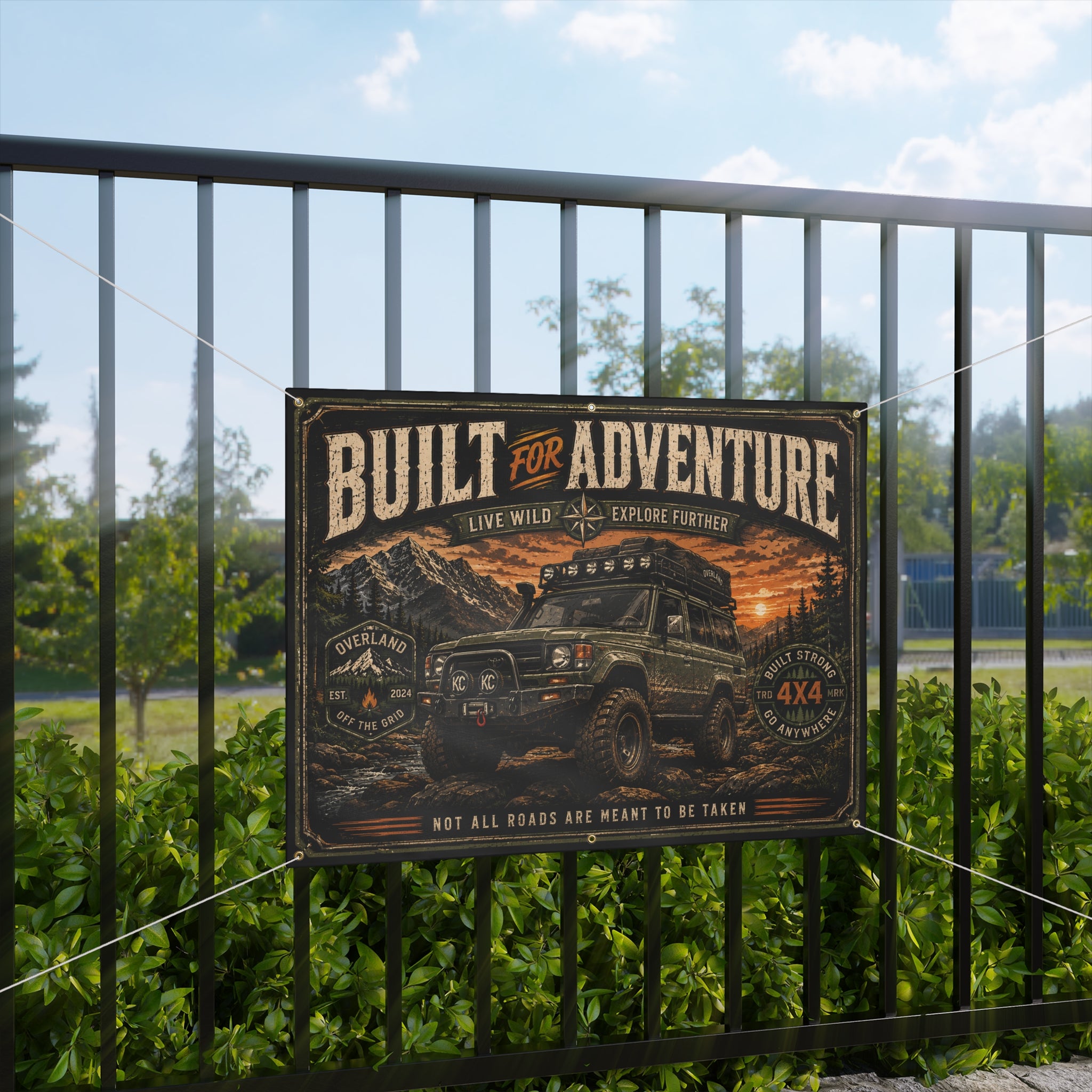 Built for Adventure Garage Banner