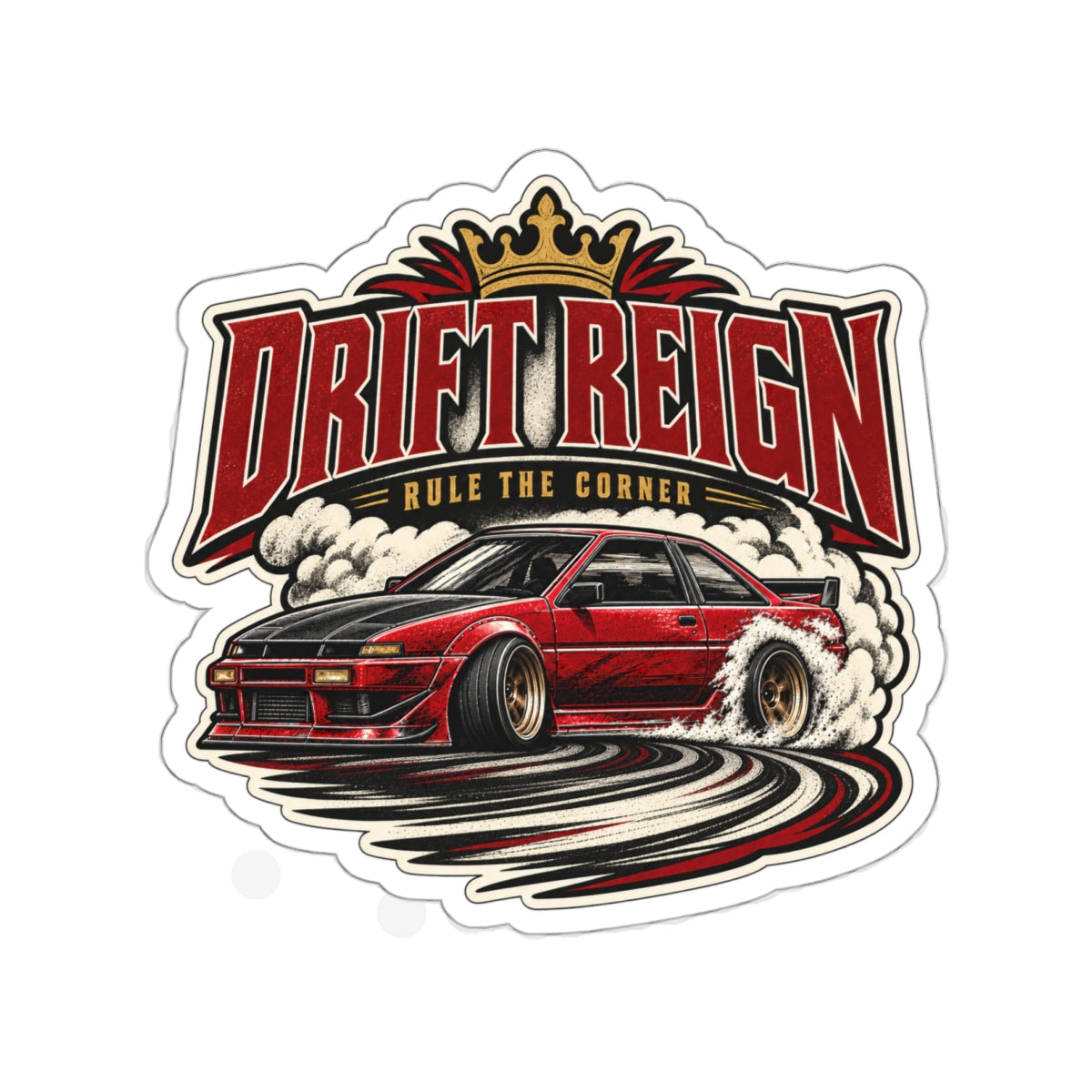 Drift Reign Die-Cut Sticker 2 with Garage Life artwork by Print Gear