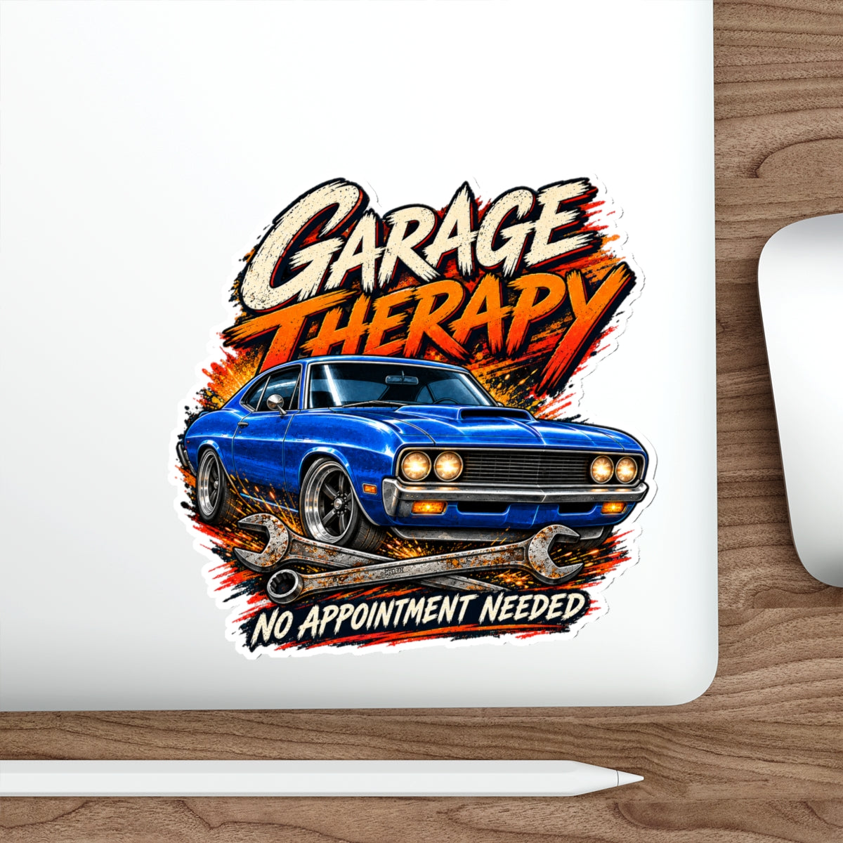 Garage Therapy Die-Cut Sticker 1 with Garage Life artwork by Print Gear