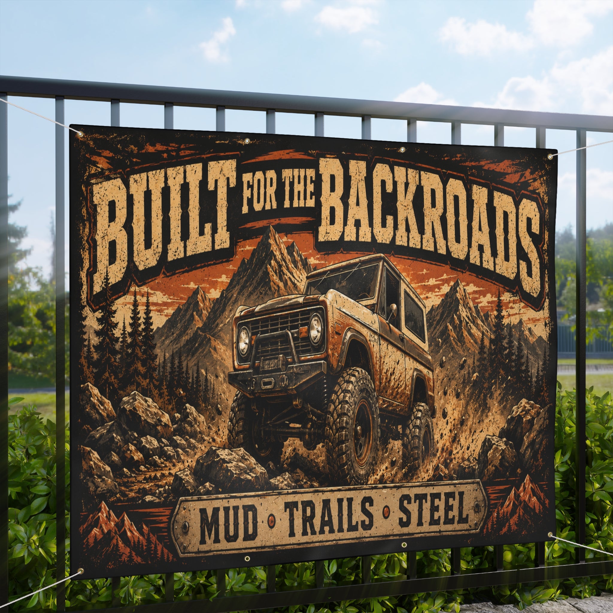 Built for the Backroads Garage Banner