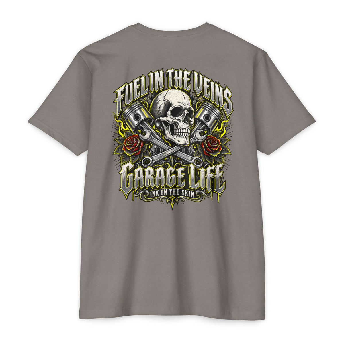 Fuel In The Veins T-Shirt with Garage Life artwork by Print Gear