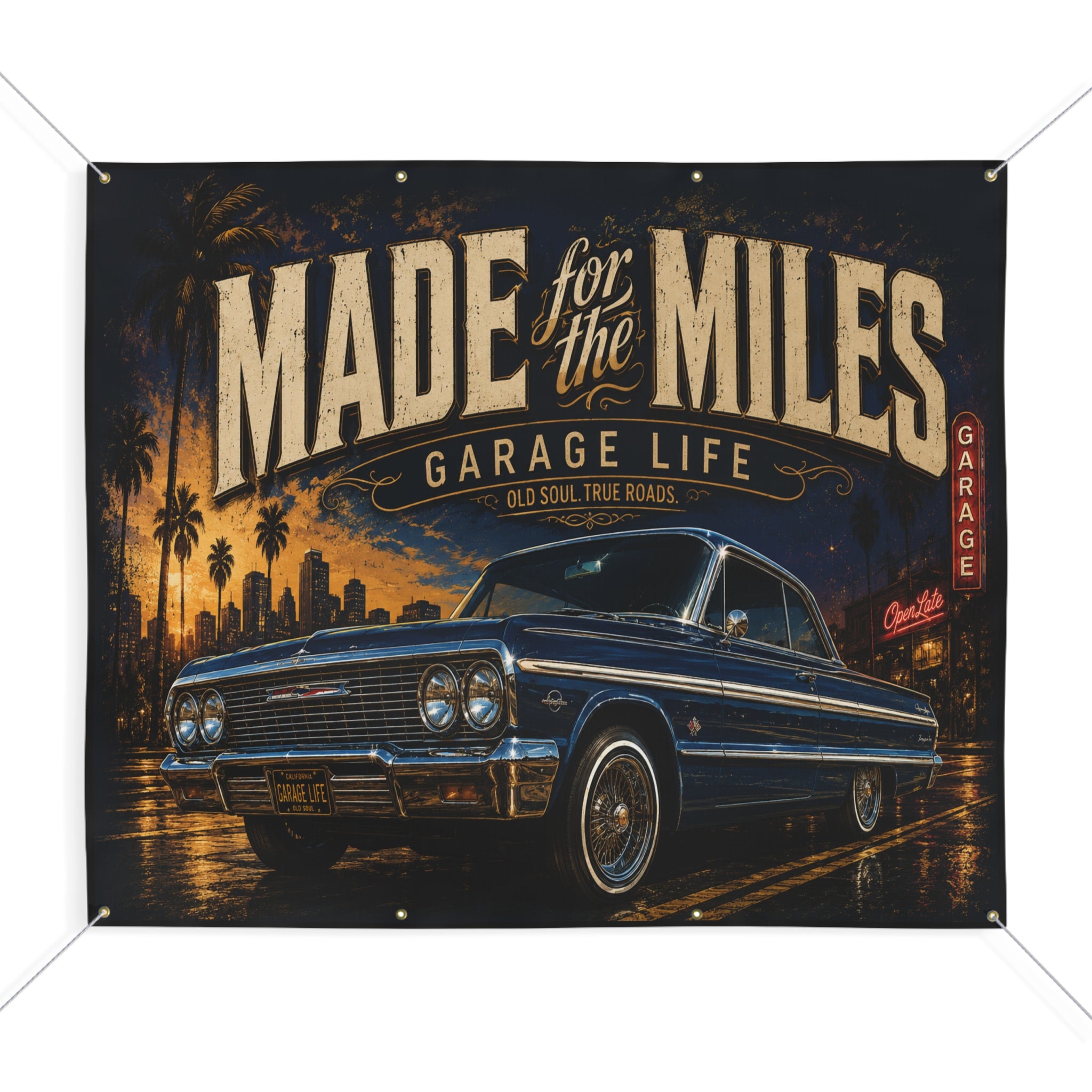 Made for the Miles Blue Garage Banner