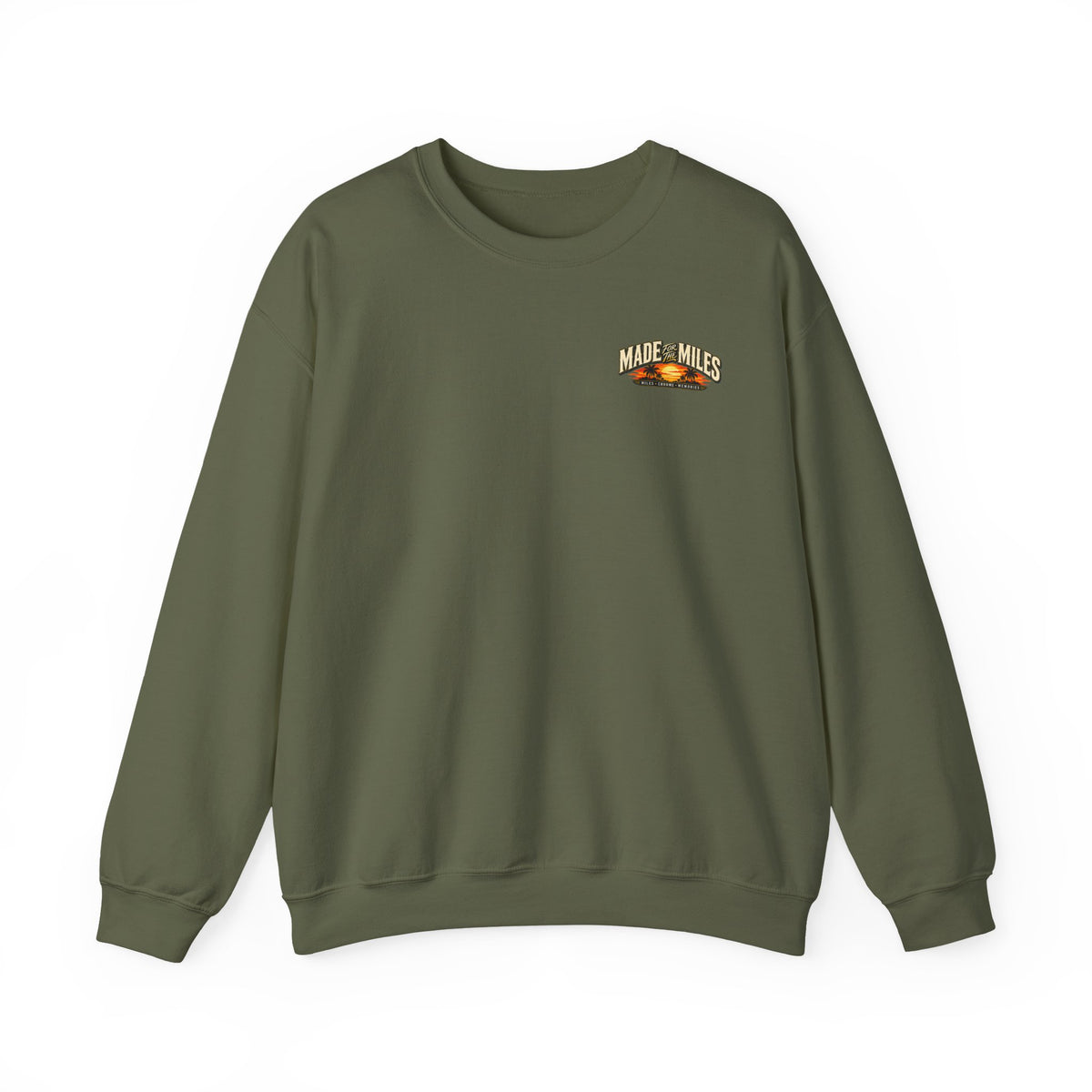 Made For The Miles Crewneck with Garage Life artwork by Print Gear