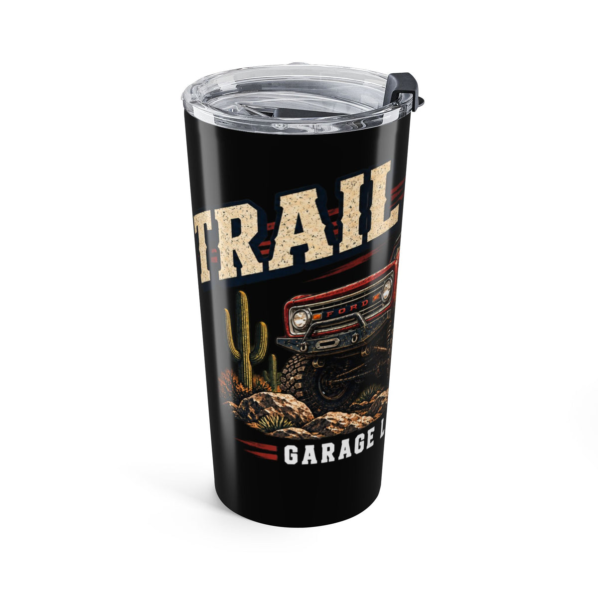 Trail Raised 20oz Tumbler with Garage Life artwork by Print Gear