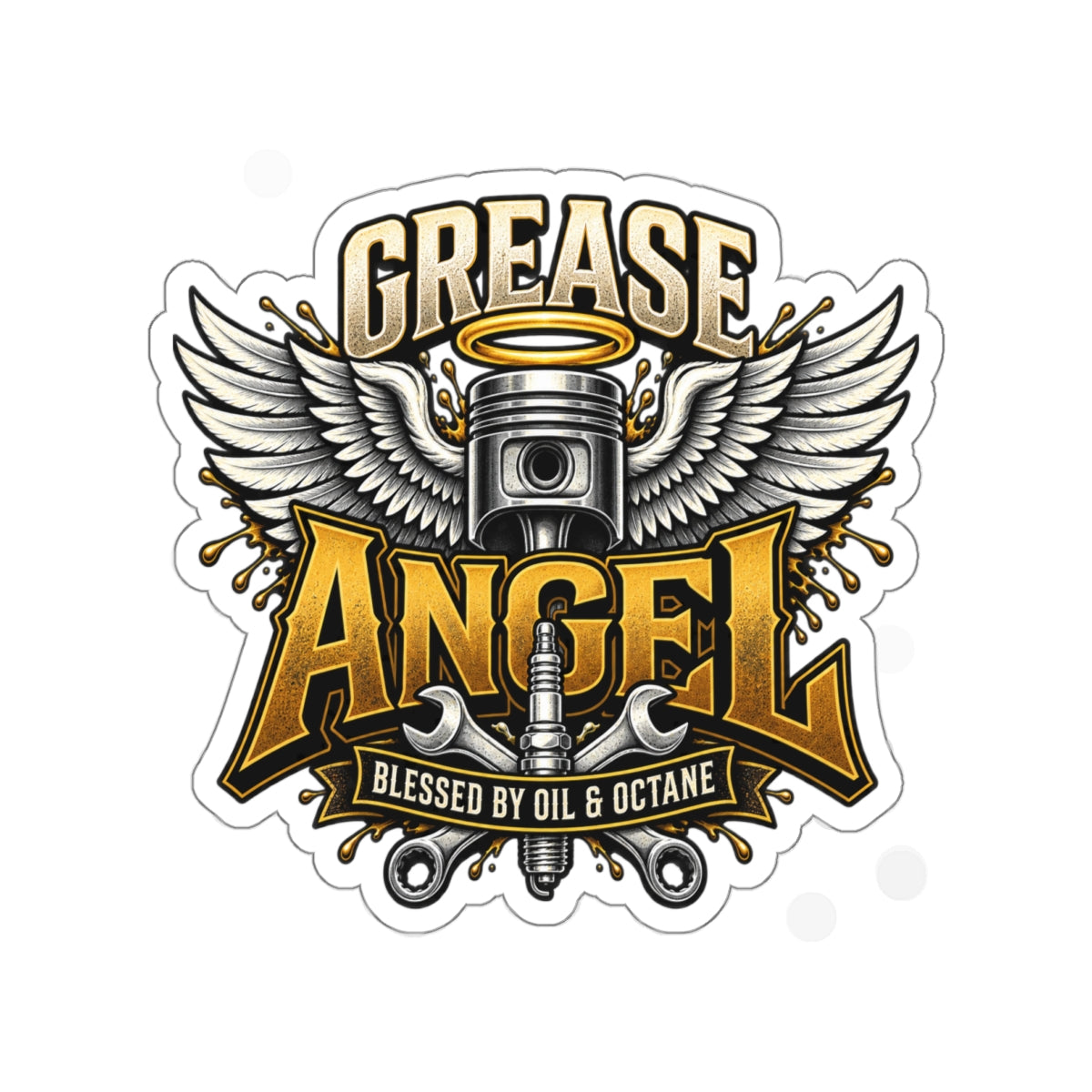 Grease Angel Die-Cut Sticker 1 with Garage Life artwork by Print Gear