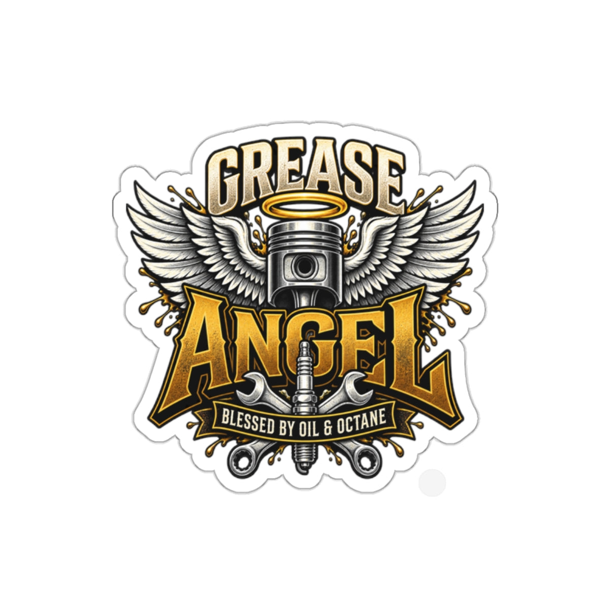 Grease Angel Die-Cut Sticker 1 with Garage Life artwork by Print Gear