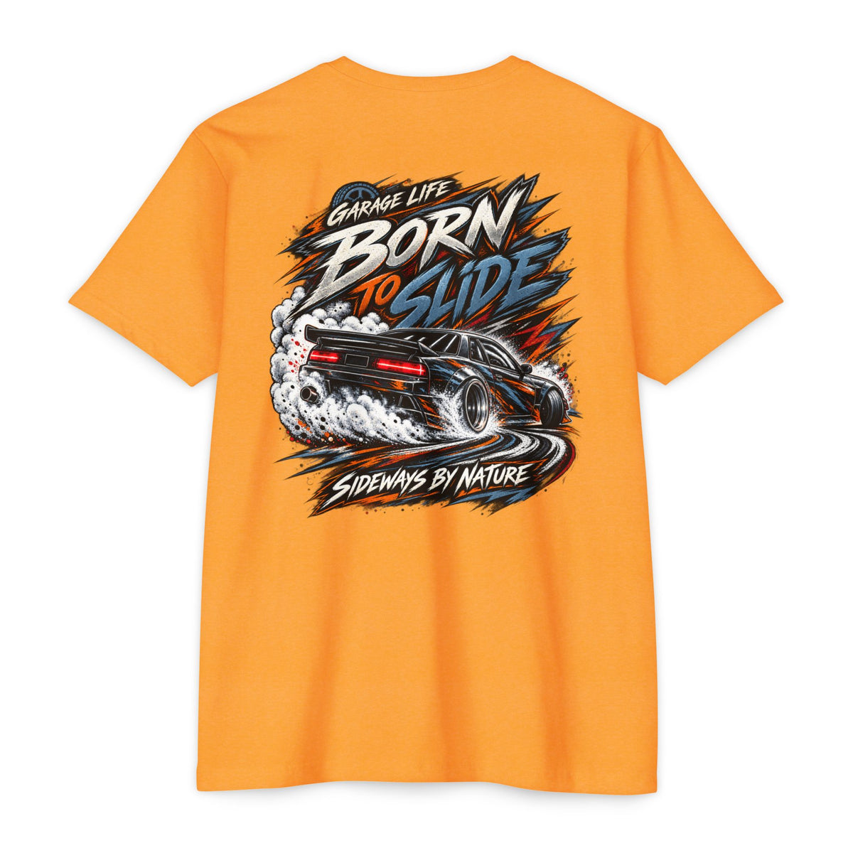 Born To Slide T-Shirt with Garage Life artwork by Print Gear