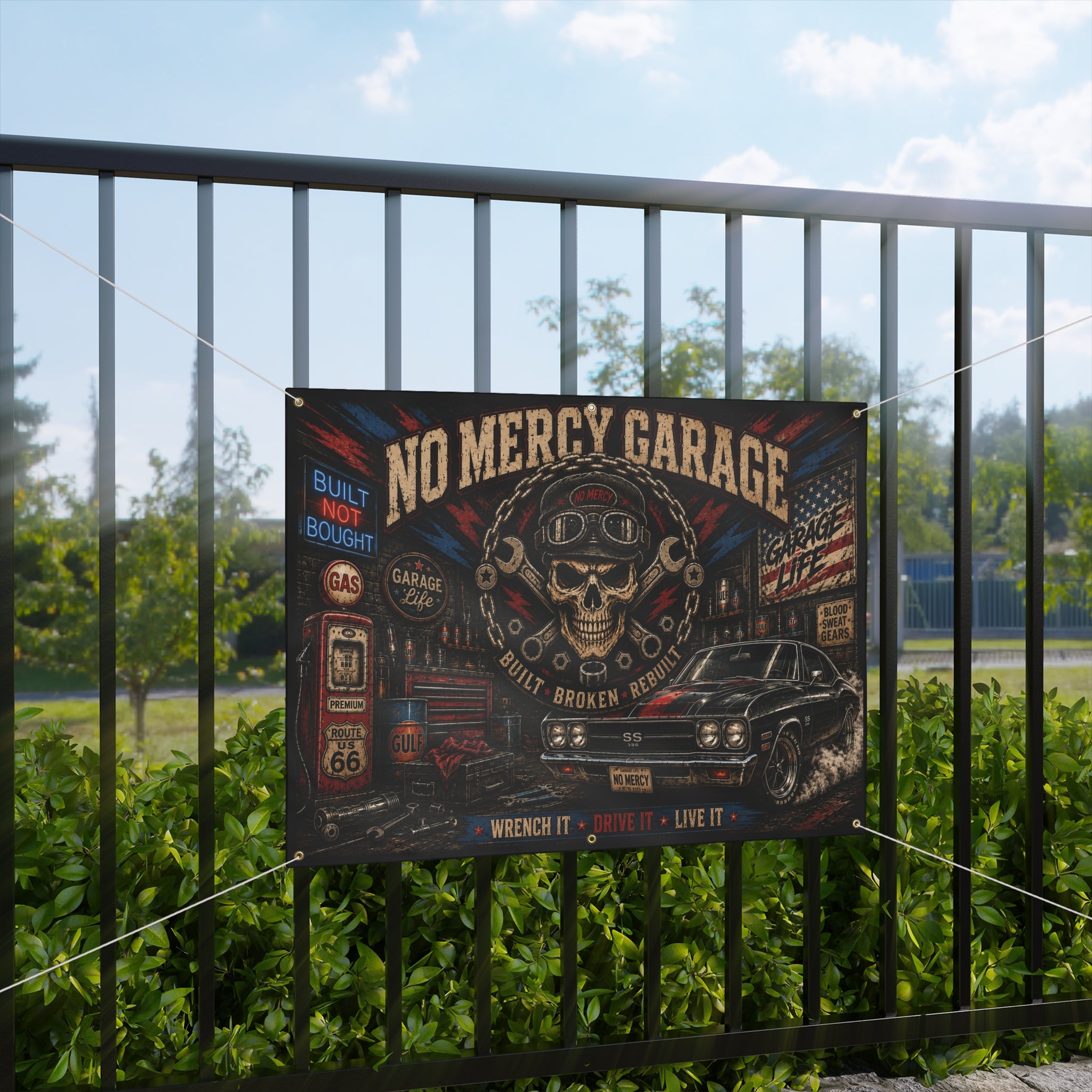 No Mercy Garage Garage Banner