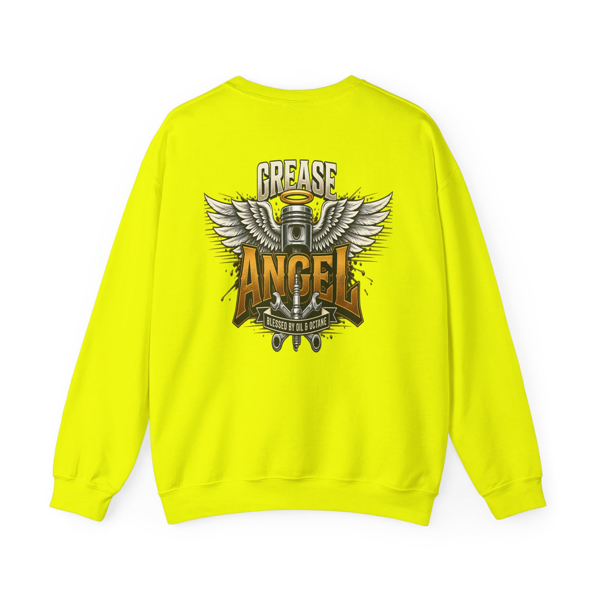 Grease Angel Crewneck with Garage Life artwork by Print Gear