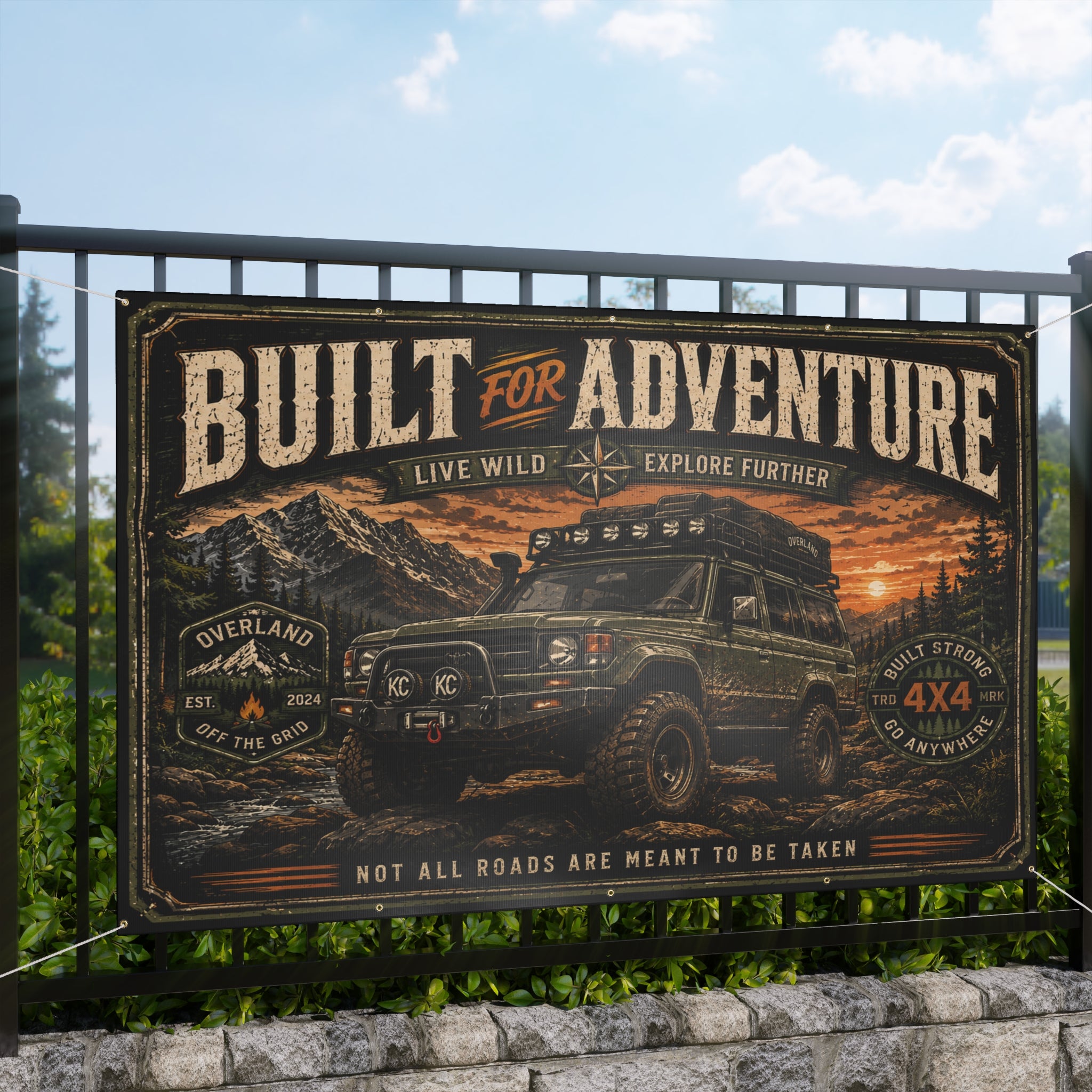Built for Adventure Garage Banner