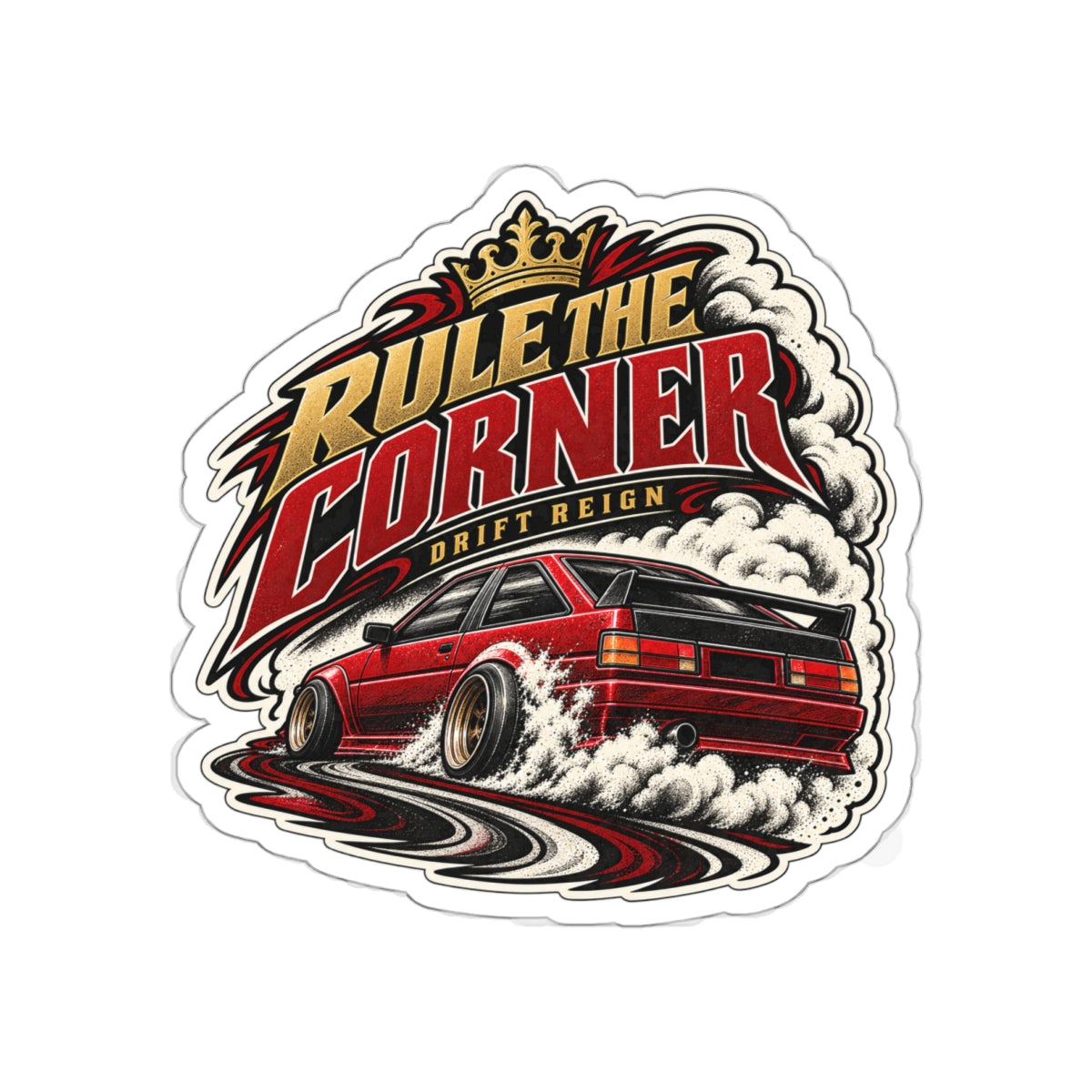Drift Reign Die-Cut Sticker 3 with Garage Life artwork by Print Gear