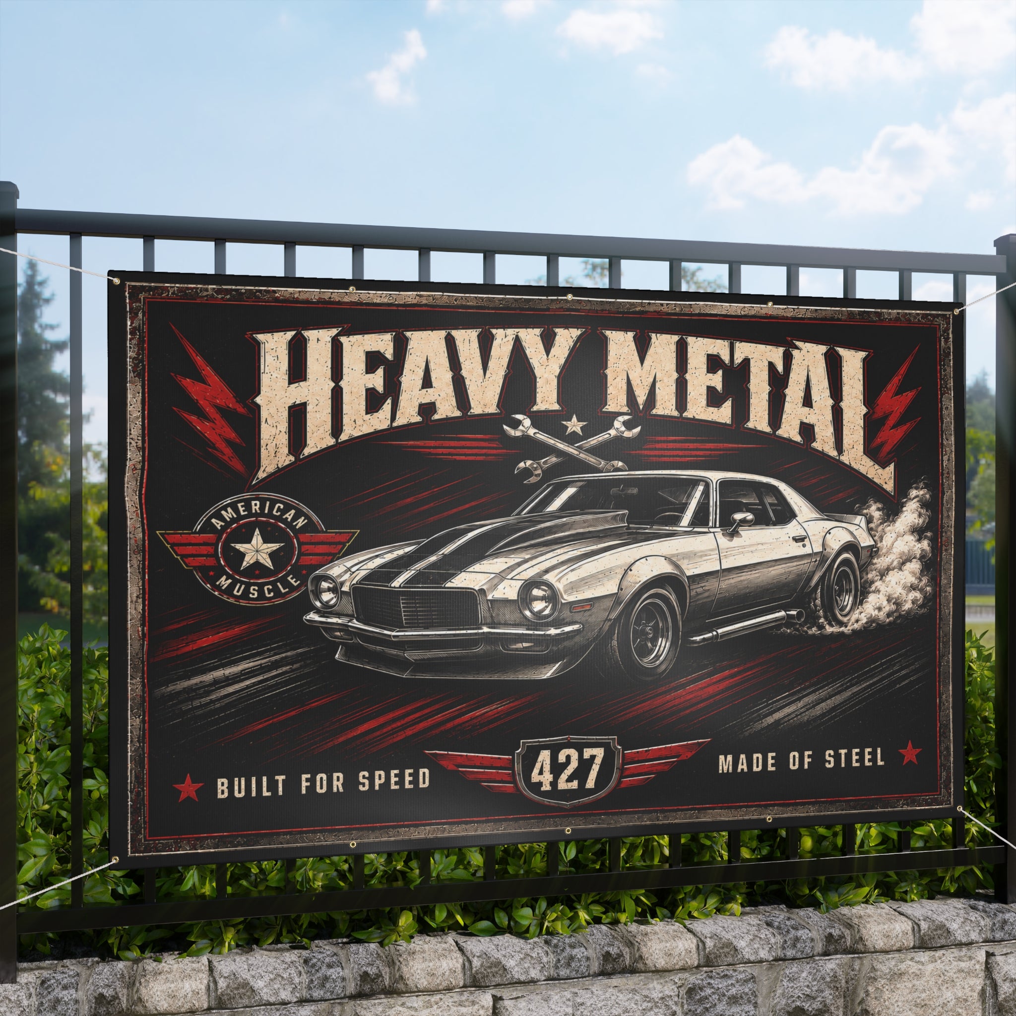 Heavy Metal Garage Banner