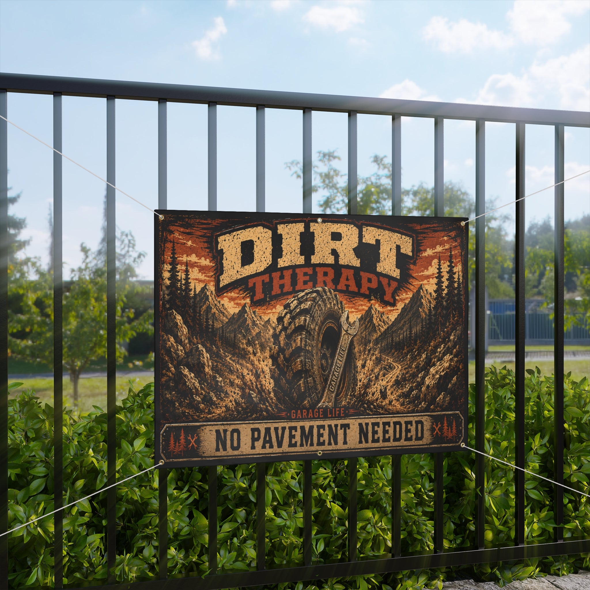 Dirt Therapy Garage Banner