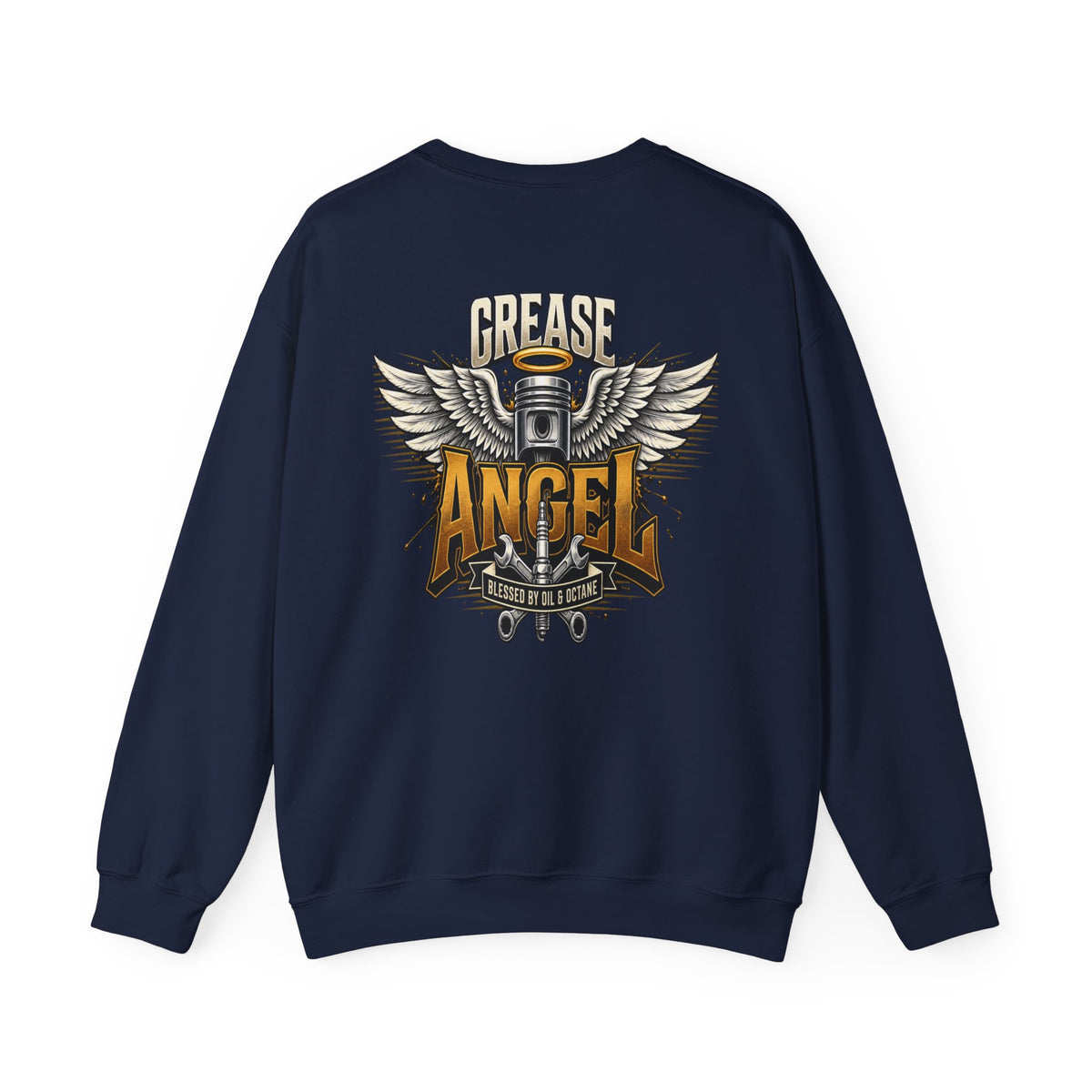 Grease Angel Crewneck with Garage Life artwork by Print Gear