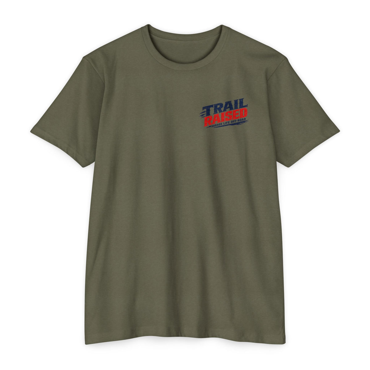 Trail Raised T-Shirt with Garage Life artwork by Print Gear