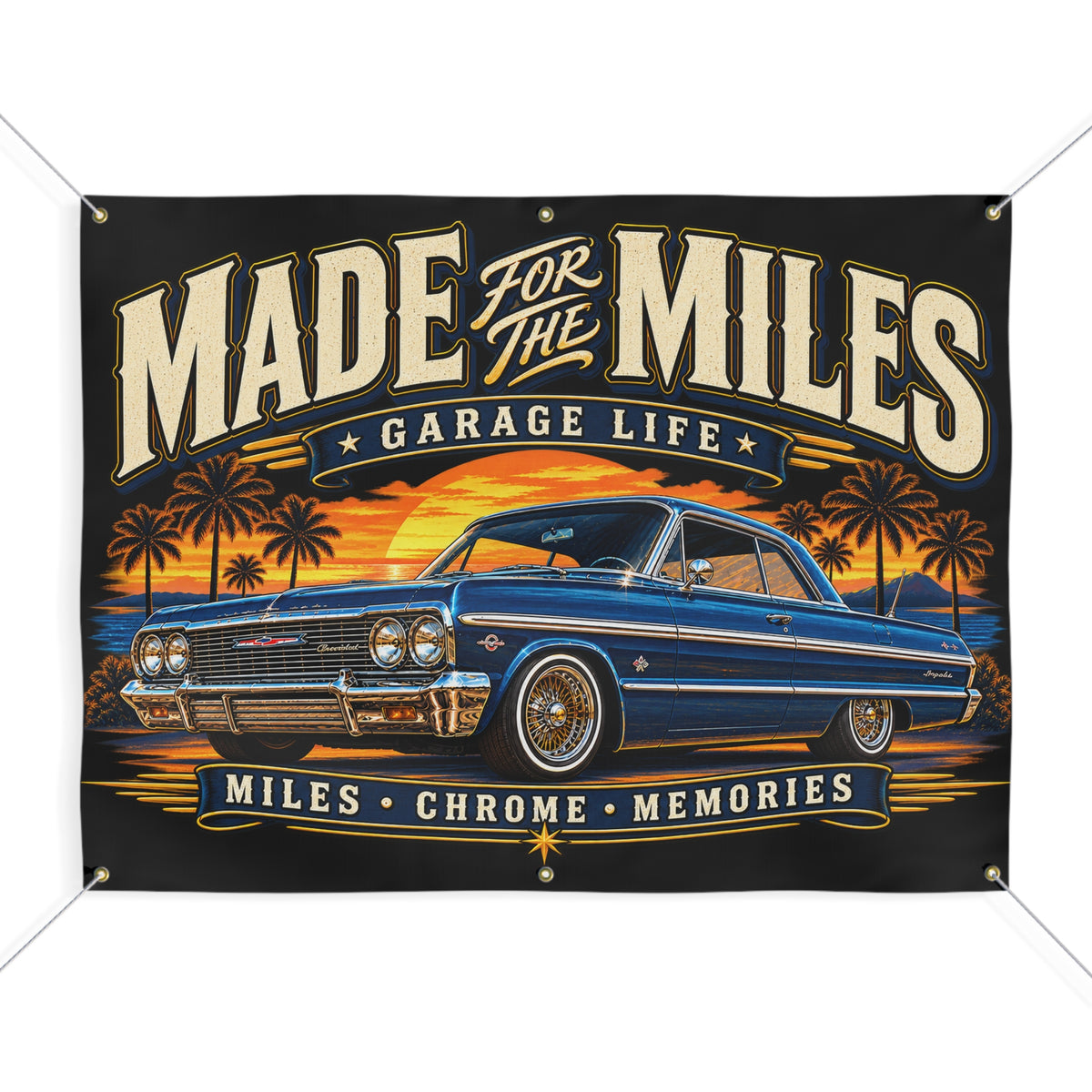 Made for the Miles Blue Garage Banner