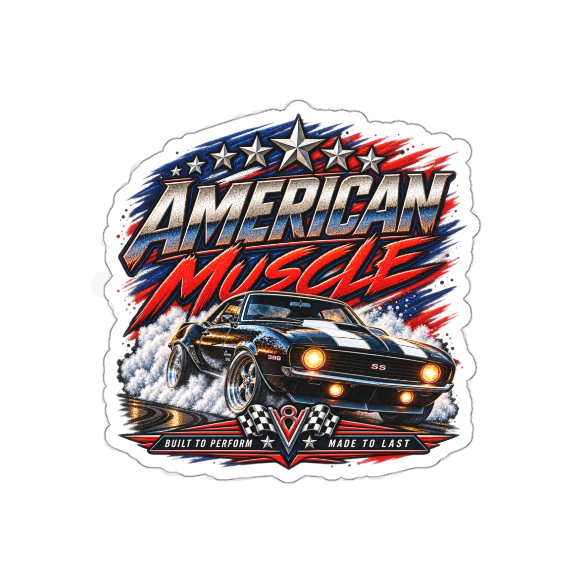 American Muscle Die-Cut Sticker 1 with Garage Life artwork by Print Gear