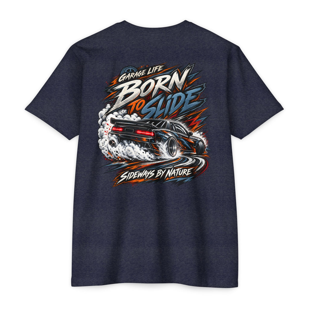 Born To Slide T-Shirt with Garage Life artwork by Print Gear