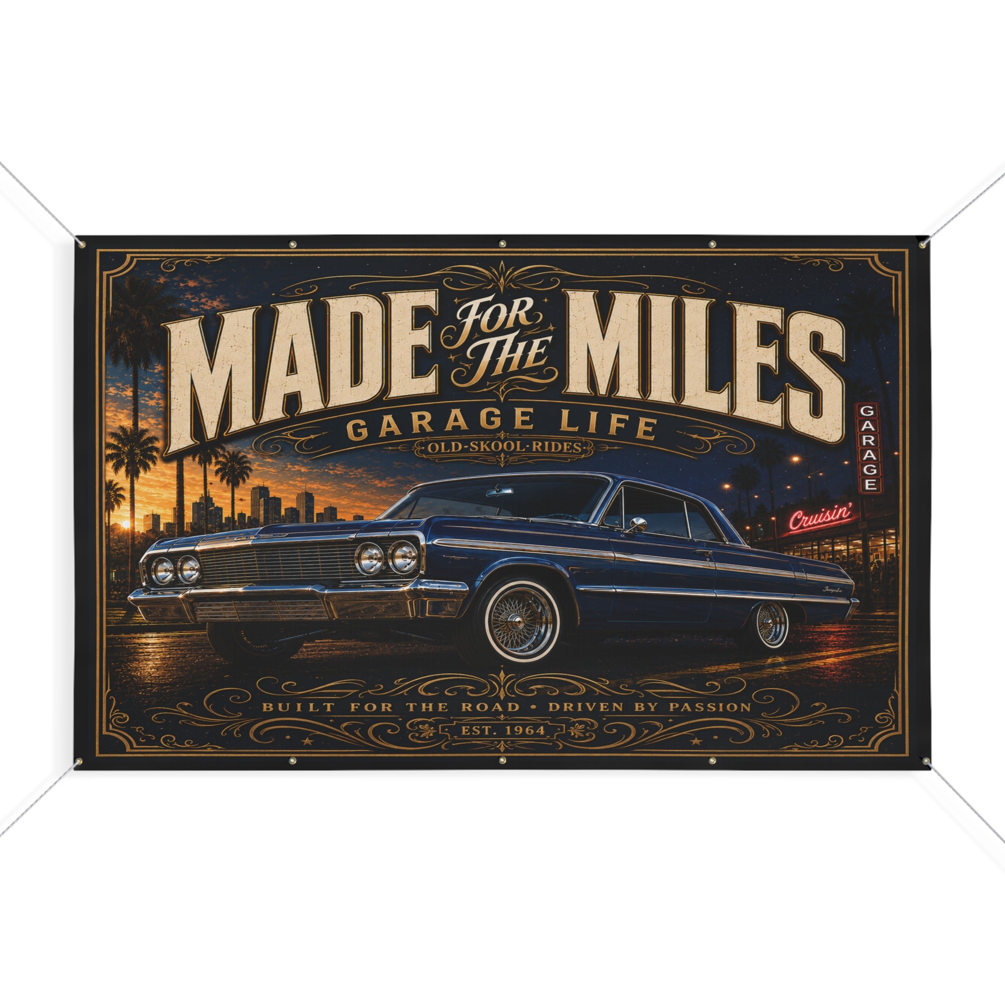 Made for the Miles Blue Garage Banner