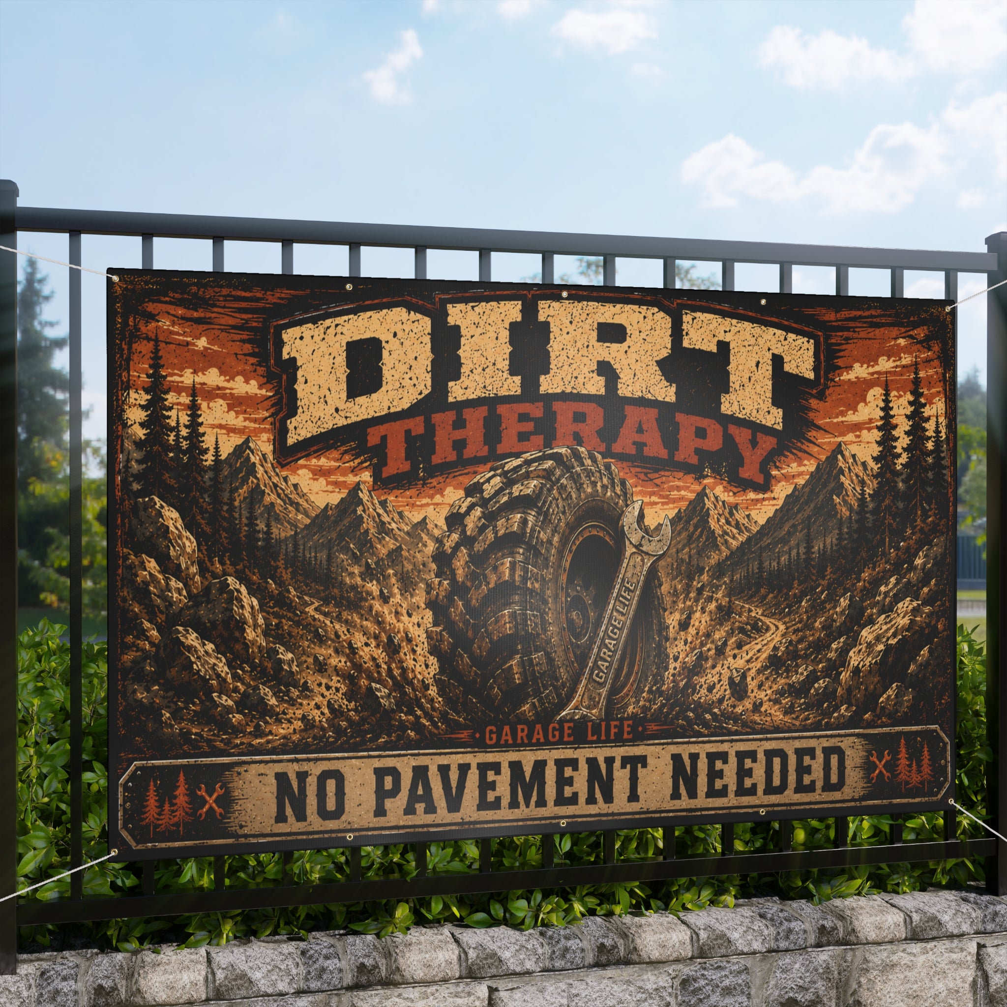 Dirt Therapy Garage Banner