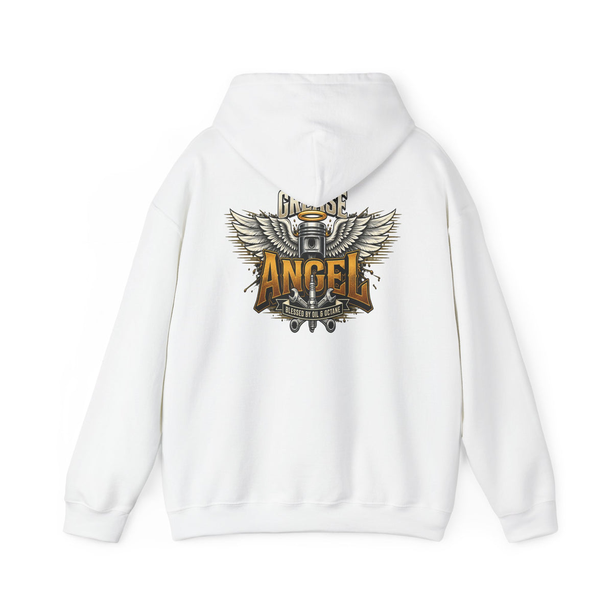 Grease Angel Hoodie with Garage Life artwork by Print Gear