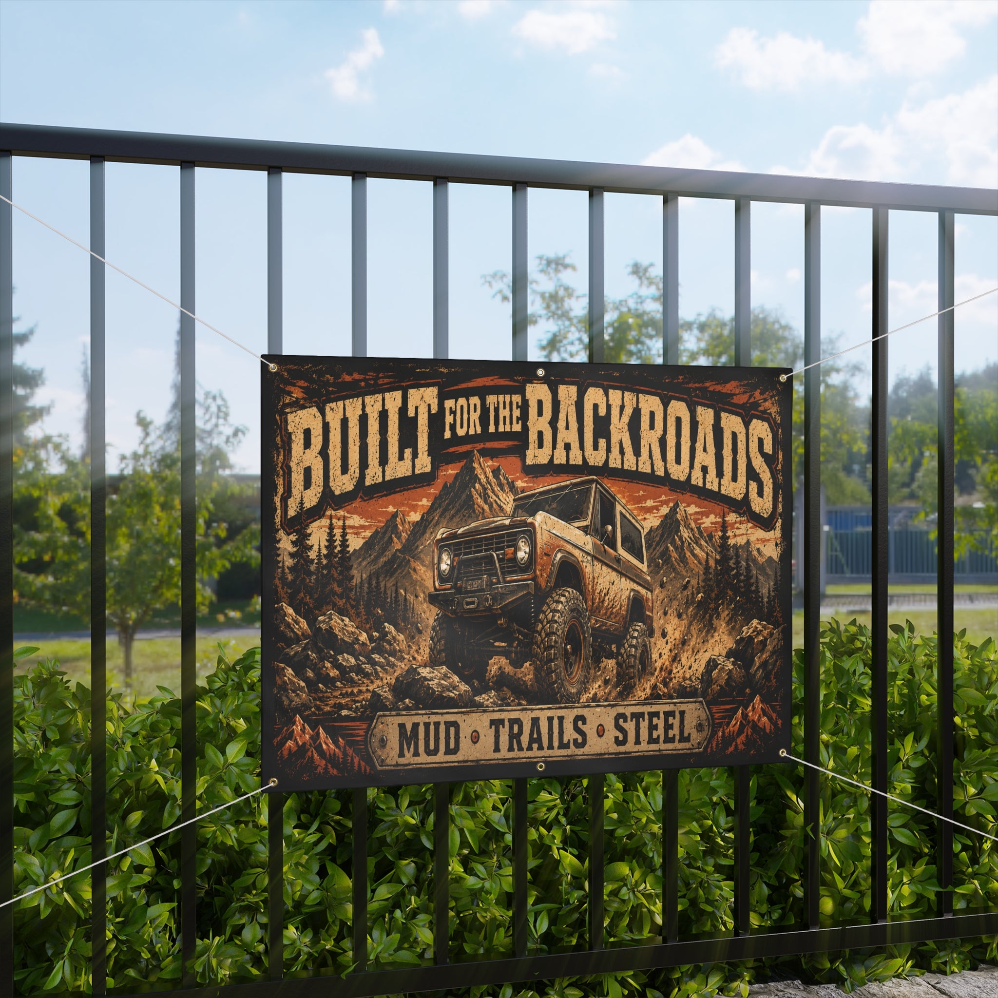 Built for the Backroads Garage Banner