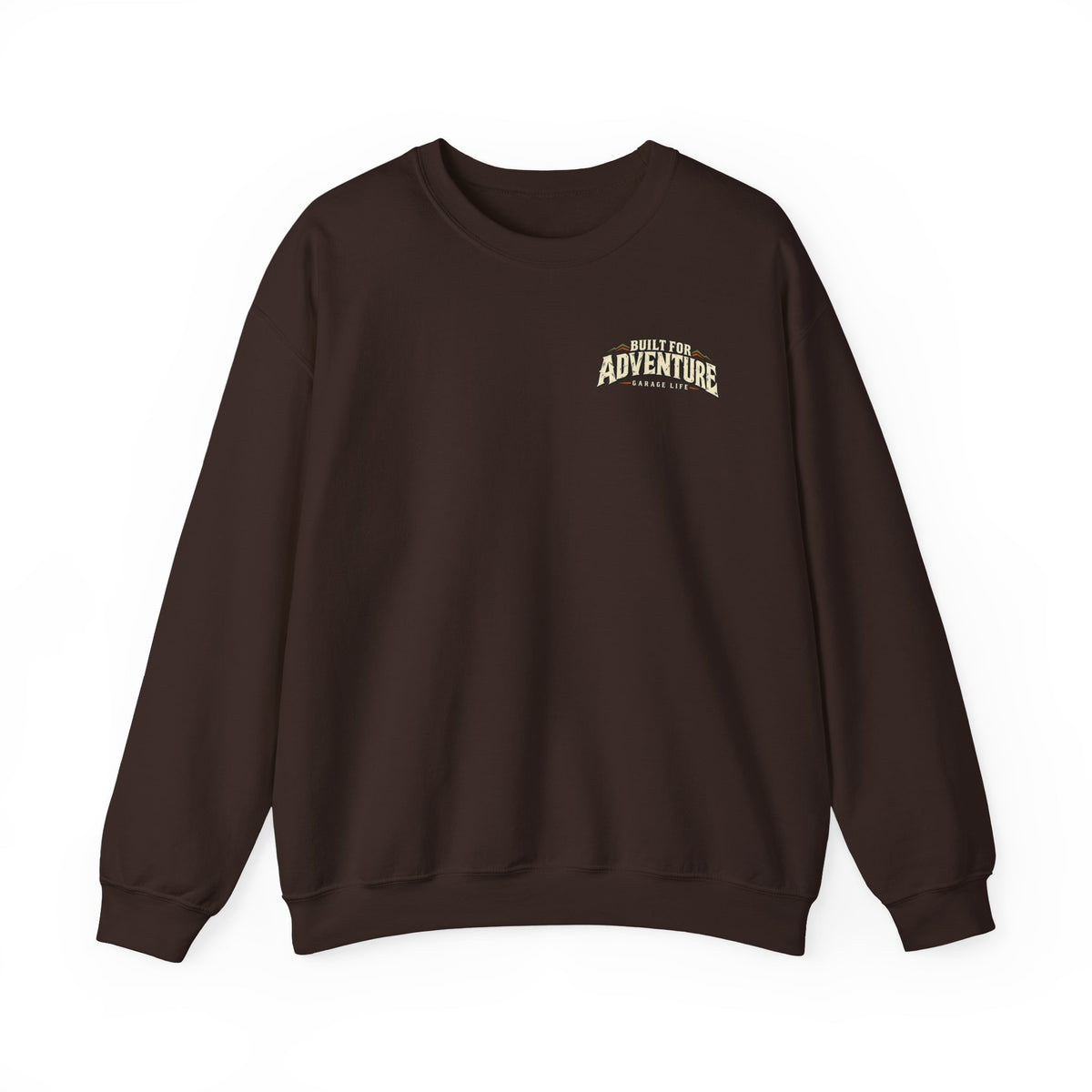 Built For Adventure Crewneck with Garage Life artwork by Print Gear