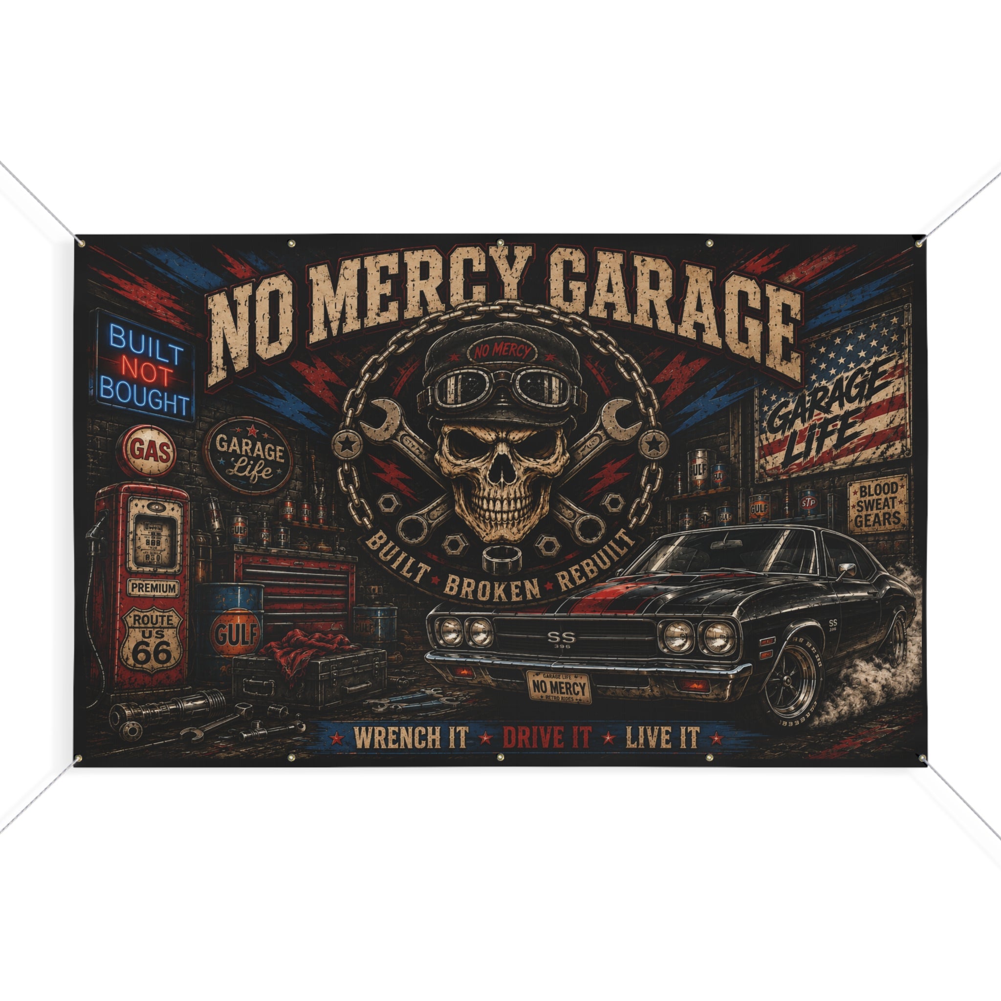 No Mercy Garage Garage Banner