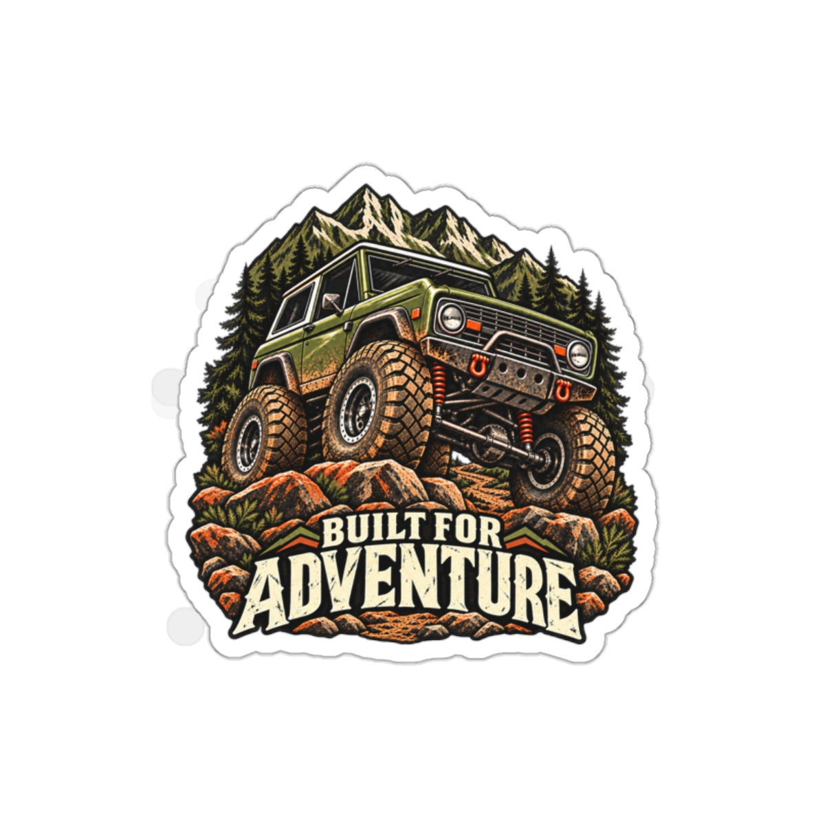 Built For Adventure Die-Cut Sticker 3 with Garage Life artwork by Print Gear