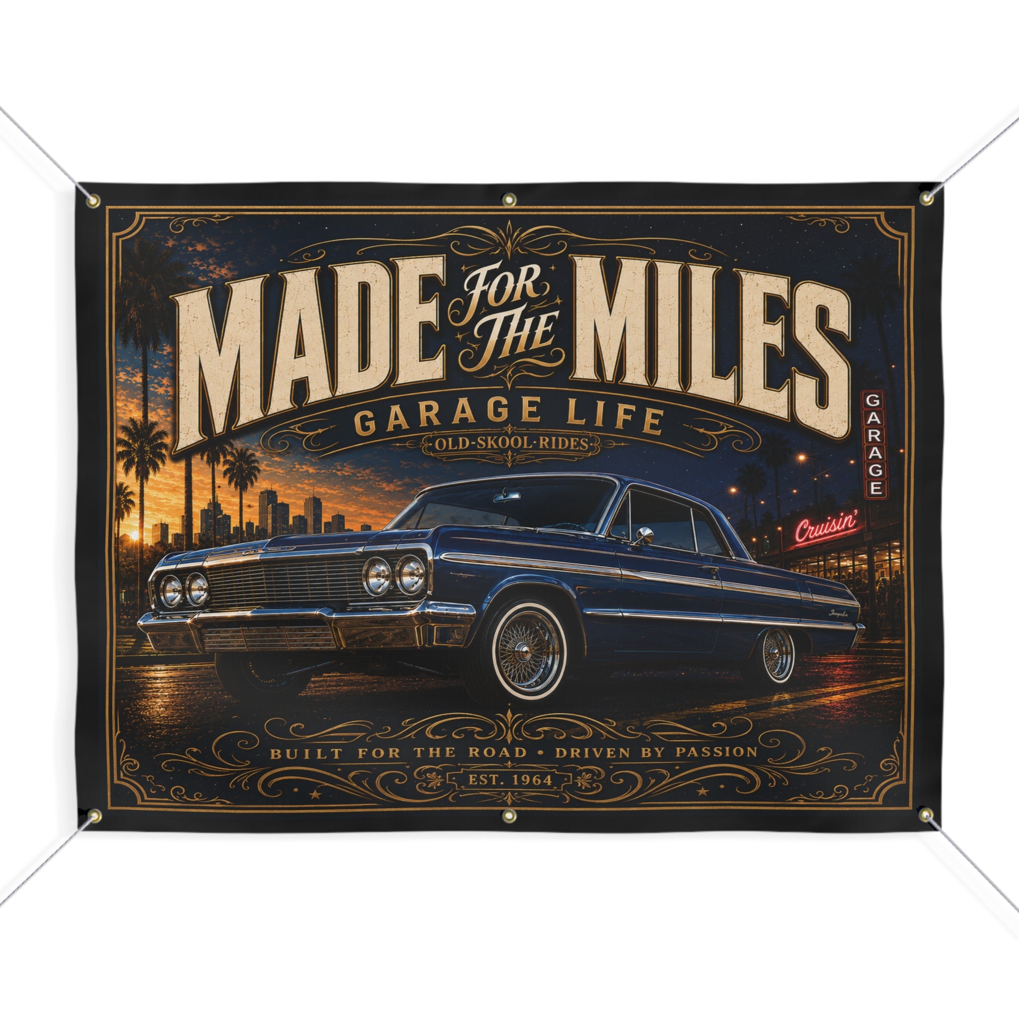 Made for the Miles Blue Garage Banner