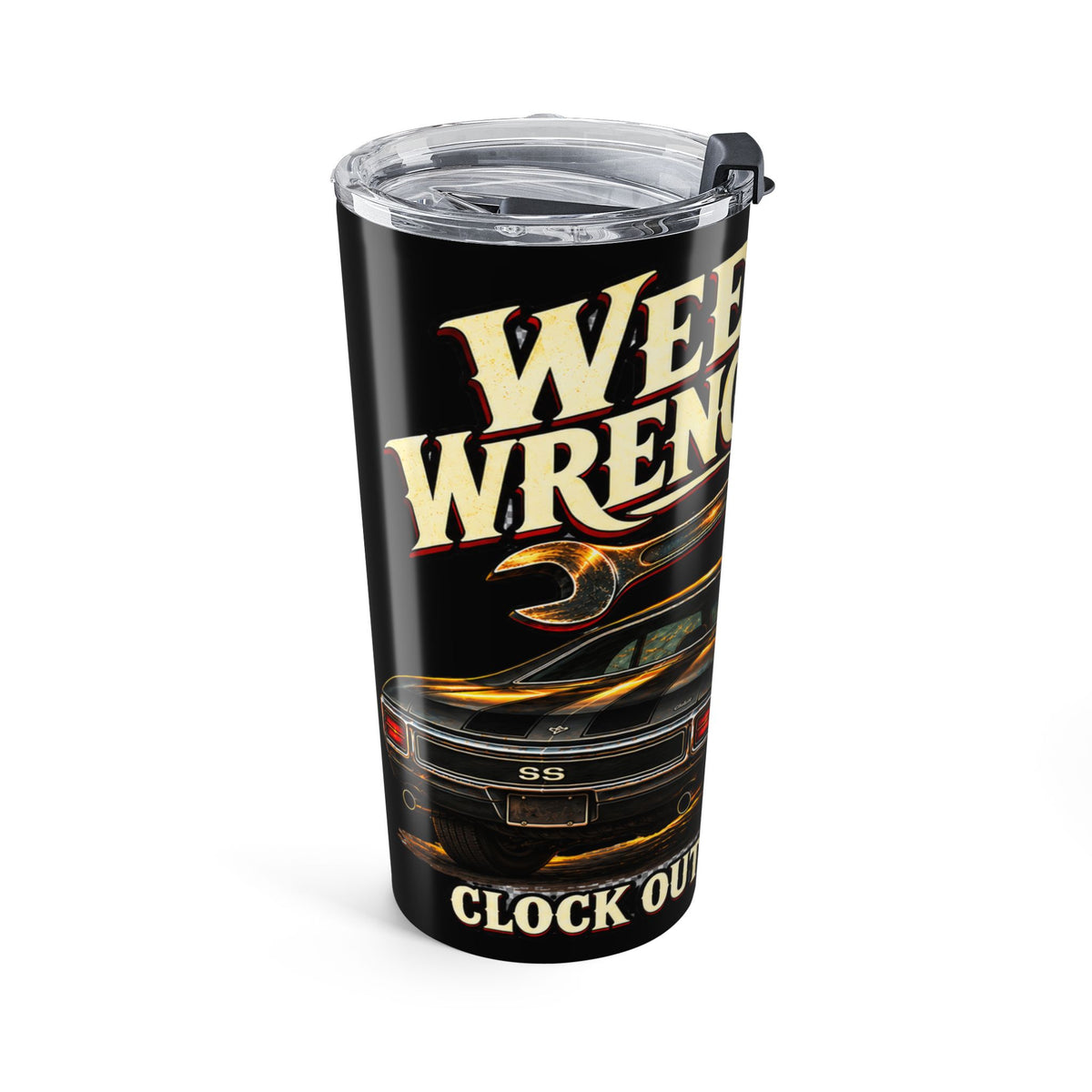 Weekend Wrench Club 20oz Tumbler with Garage Life artwork by Print Gear