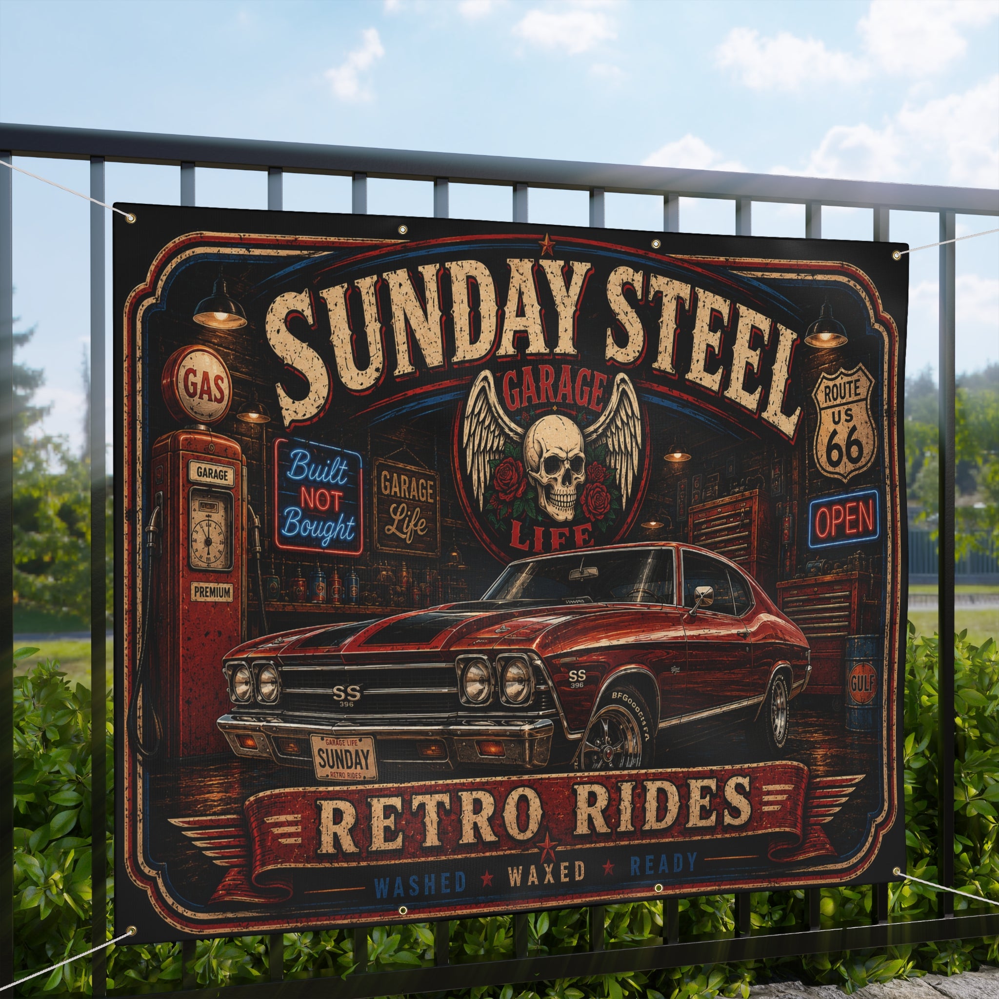 Sunday Steel Garage Banner