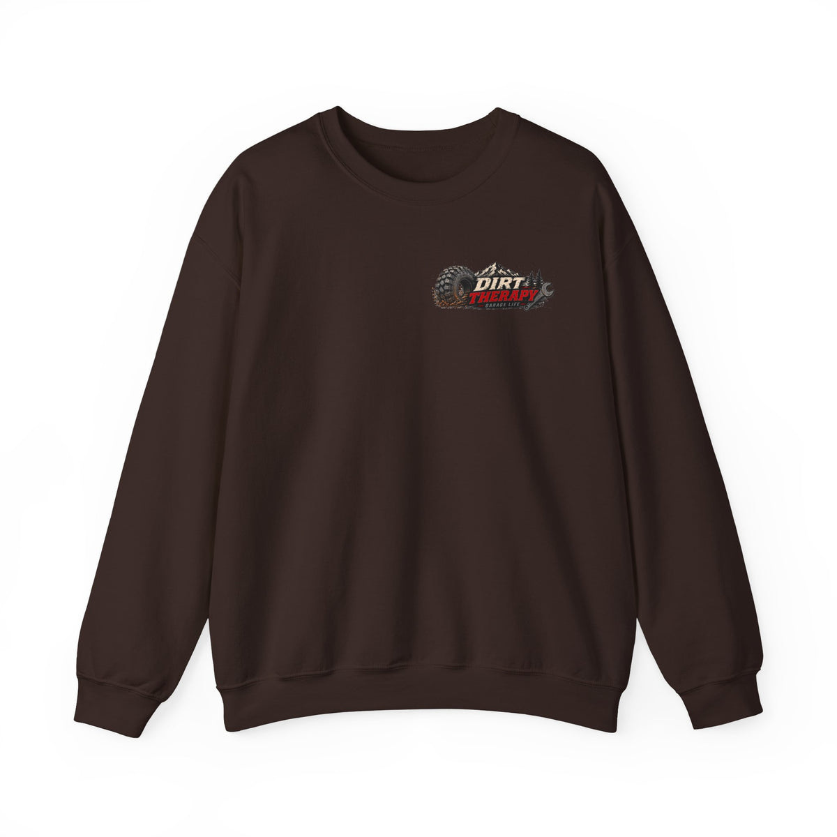 Dirt Therapy Crewneck with Garage Life artwork by Print Gear