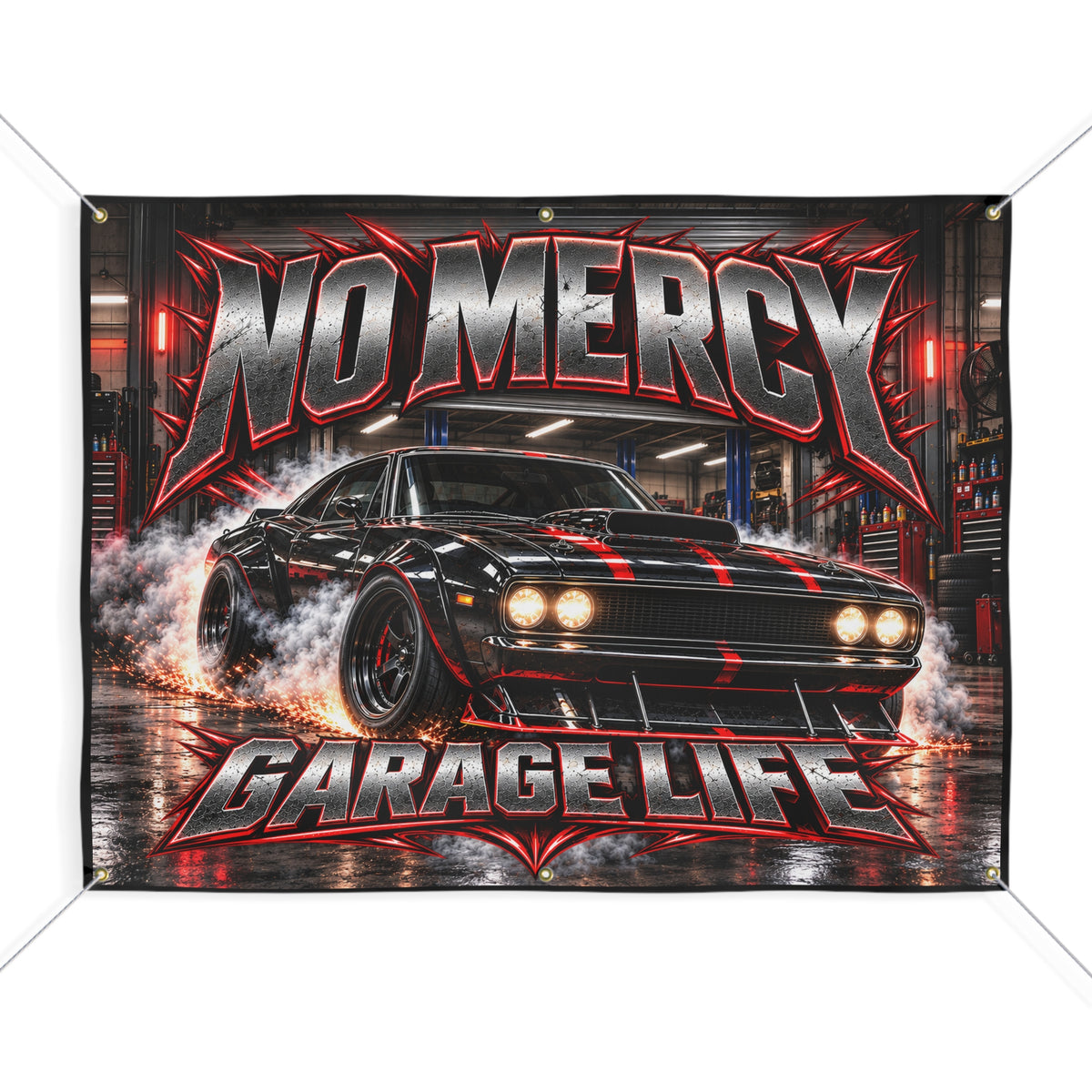 No Mercy Garage Garage Banner