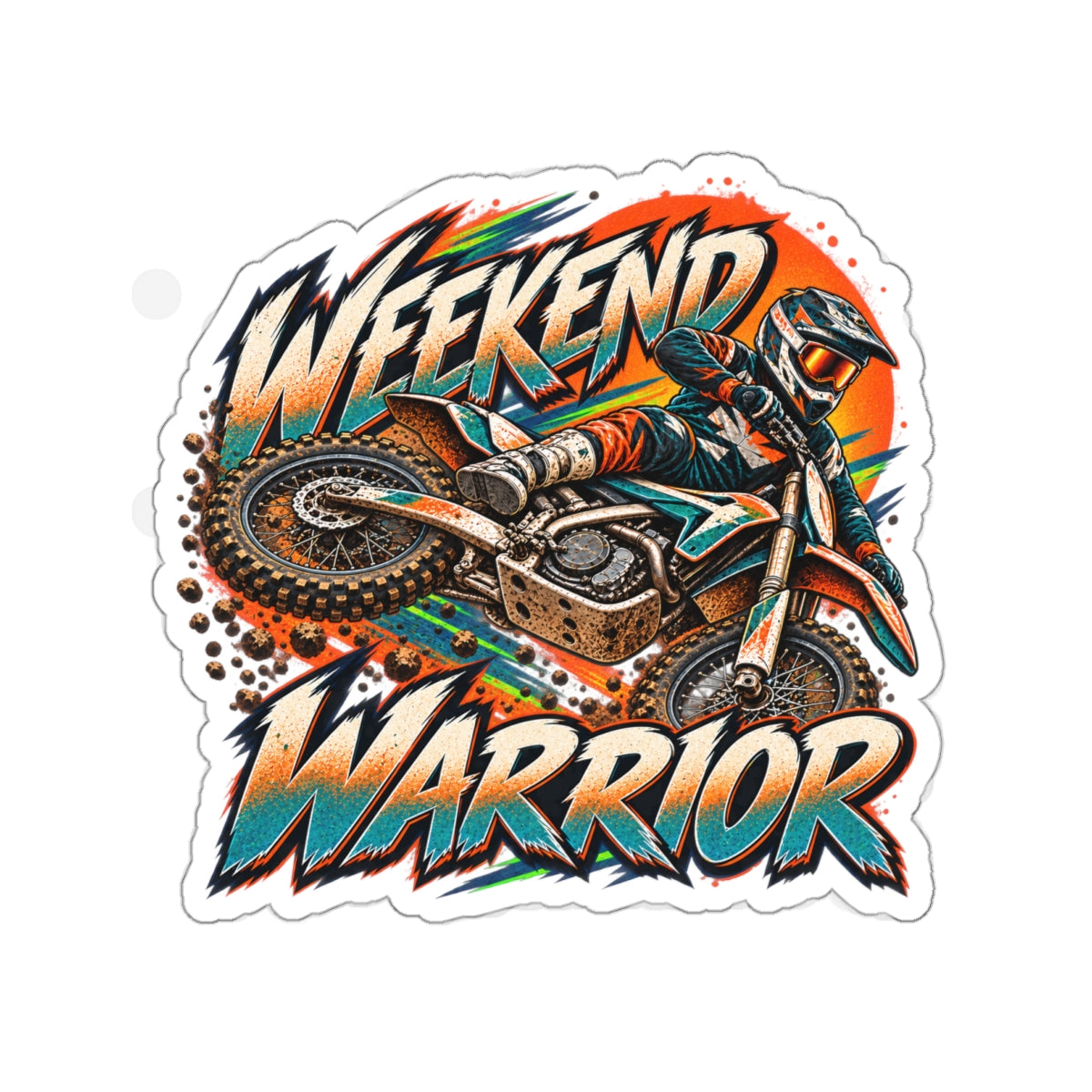 Weekend Warrior Die-Cut Sticker 1 with Garage Life artwork by Print Gear