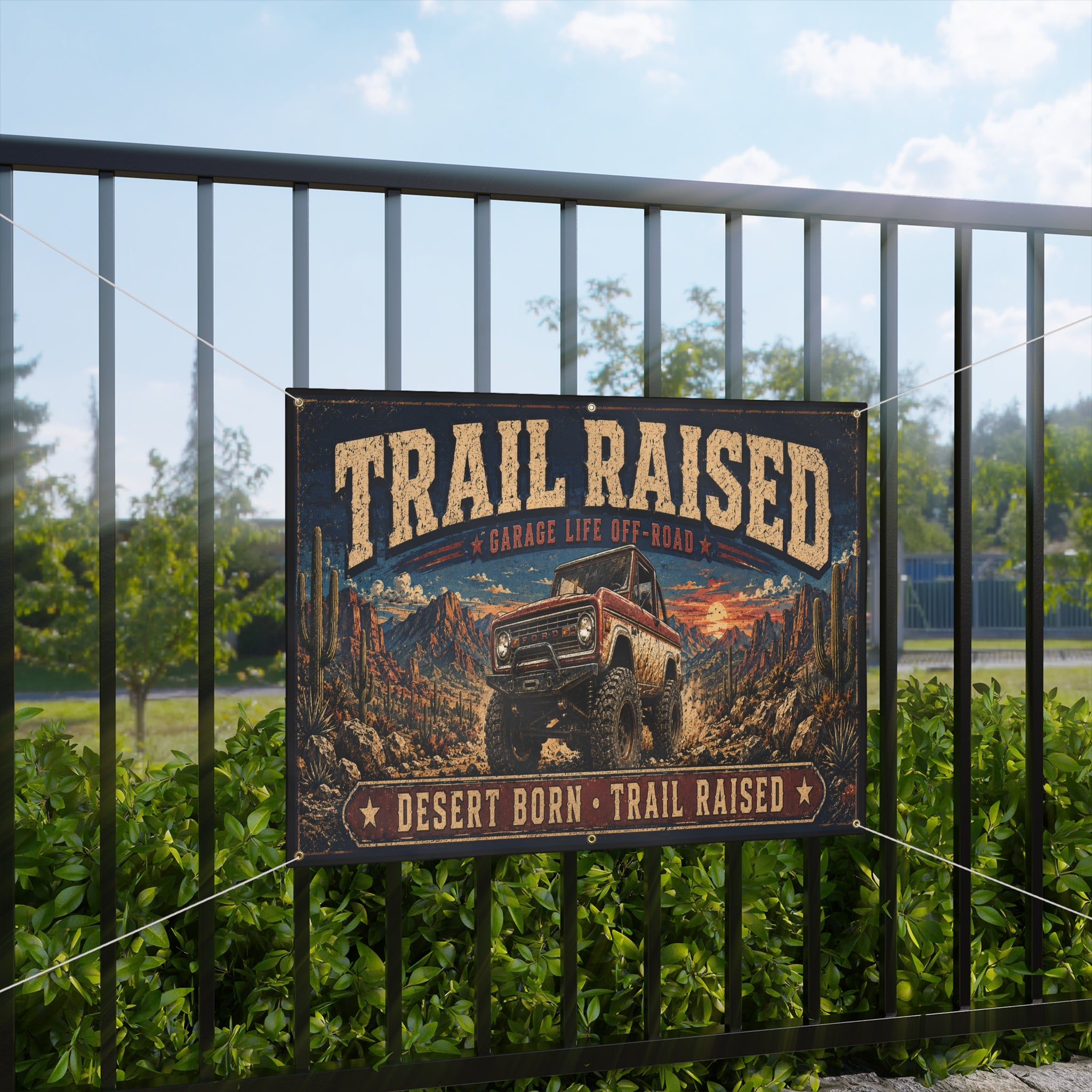 Trail Raised Garage Banner