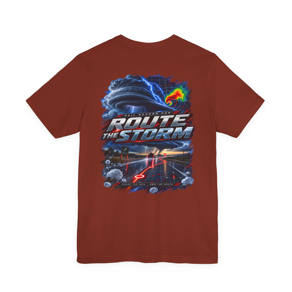 Route The Storm T-Shirt – PDR Culture, Bella+Canvas 3001 unisex tee