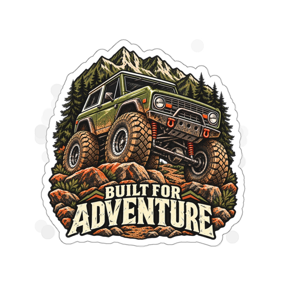 Built For Adventure Die-Cut Sticker 3 with Garage Life artwork by Print Gear