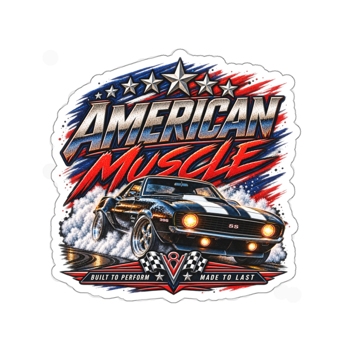 American Muscle Die-Cut Sticker 1 with Garage Life artwork by Print Gear