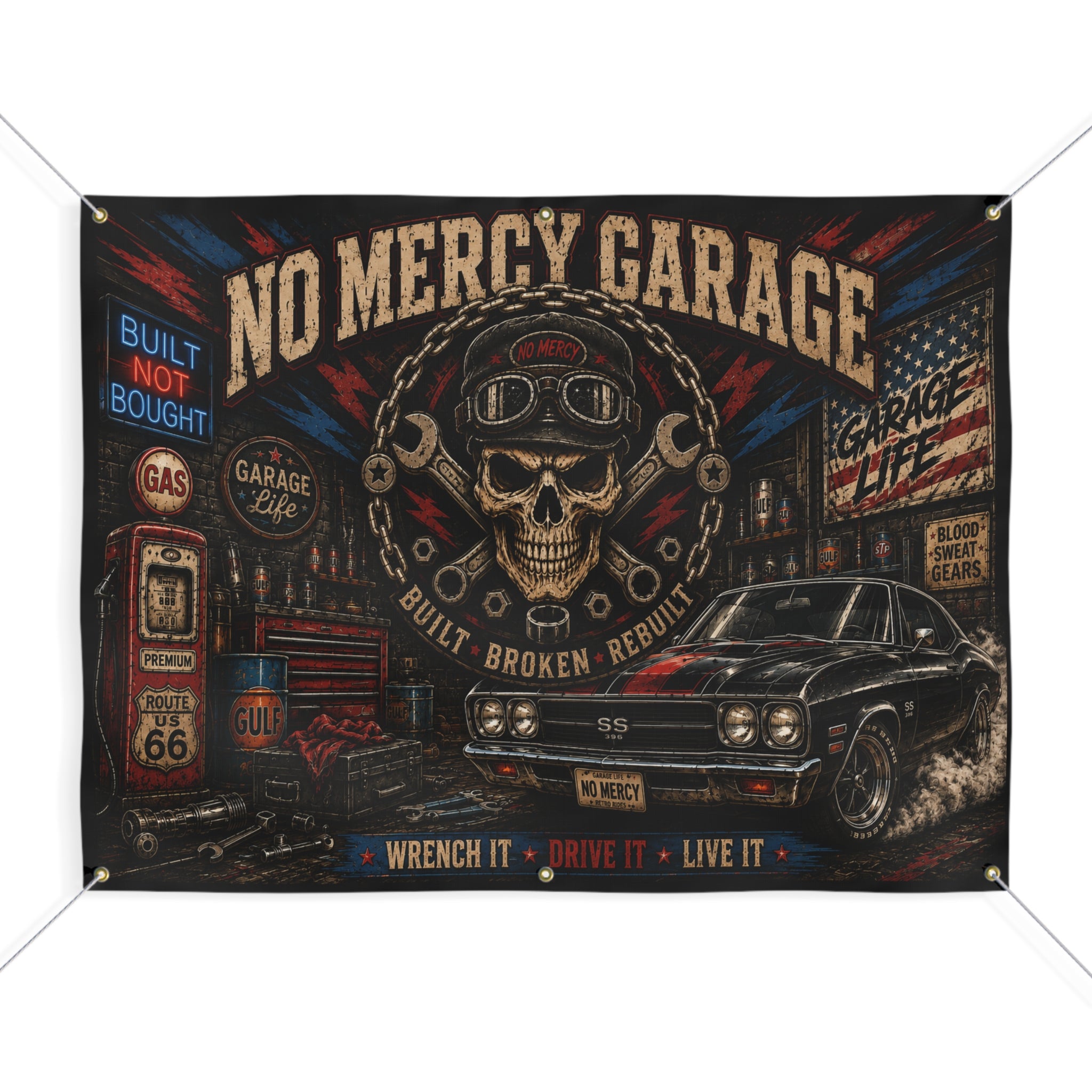 No Mercy Garage Garage Banner