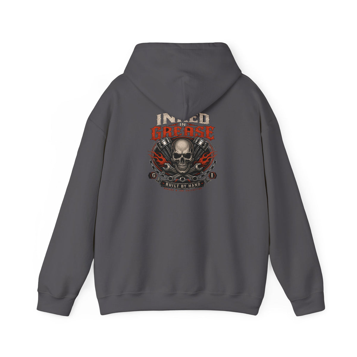Inked In Grease Hoodie with Garage Life artwork by Print Gear