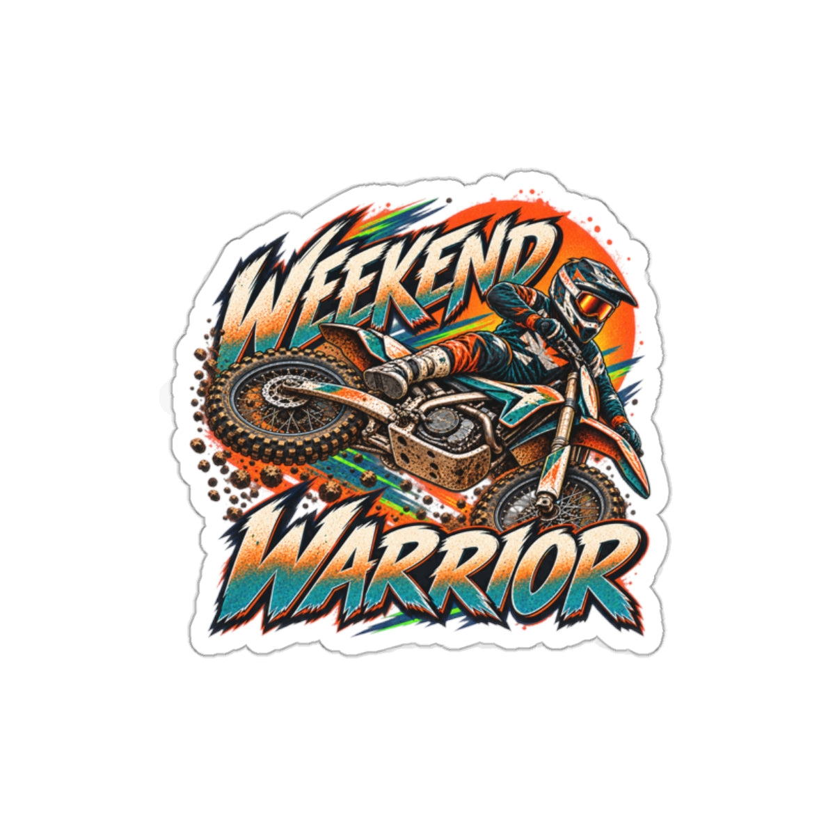 Weekend Warrior Die-Cut Sticker 1 with Garage Life artwork by Print Gear