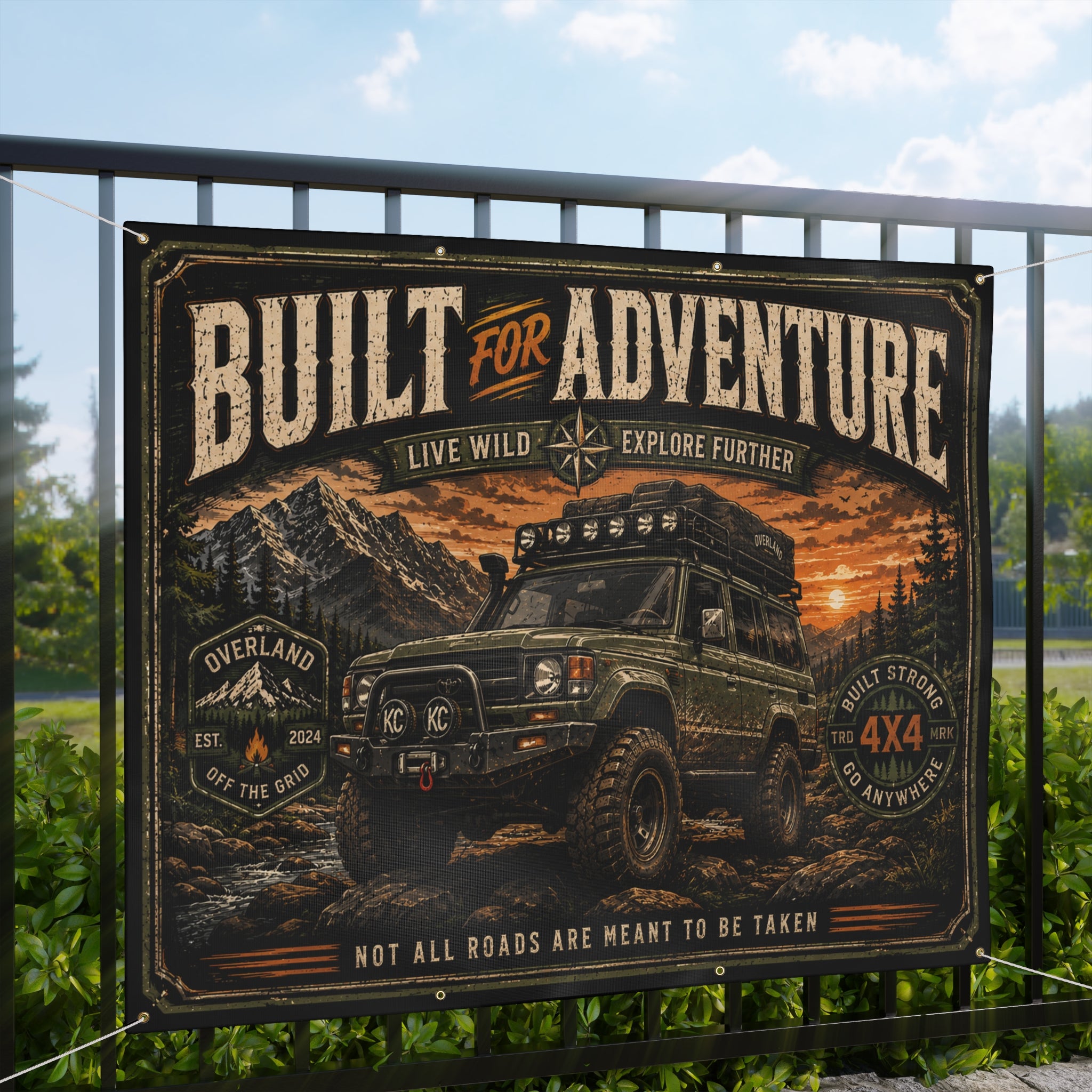 Built for Adventure Garage Banner