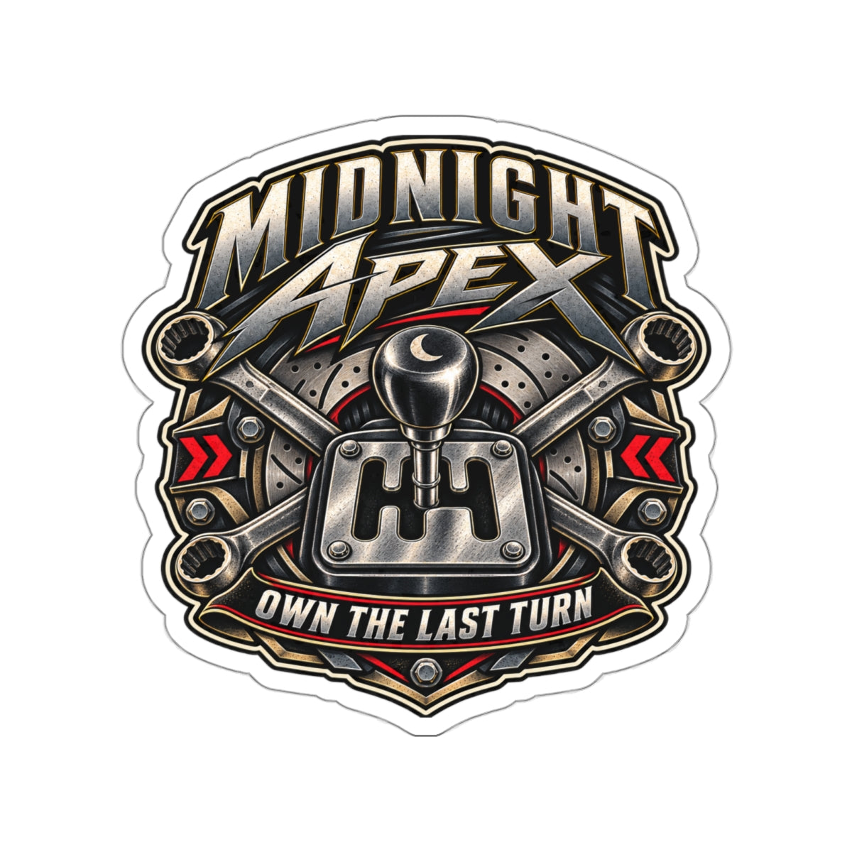 Midnight Apex Die-Cut Sticker 3 with Garage Life artwork by Print Gear