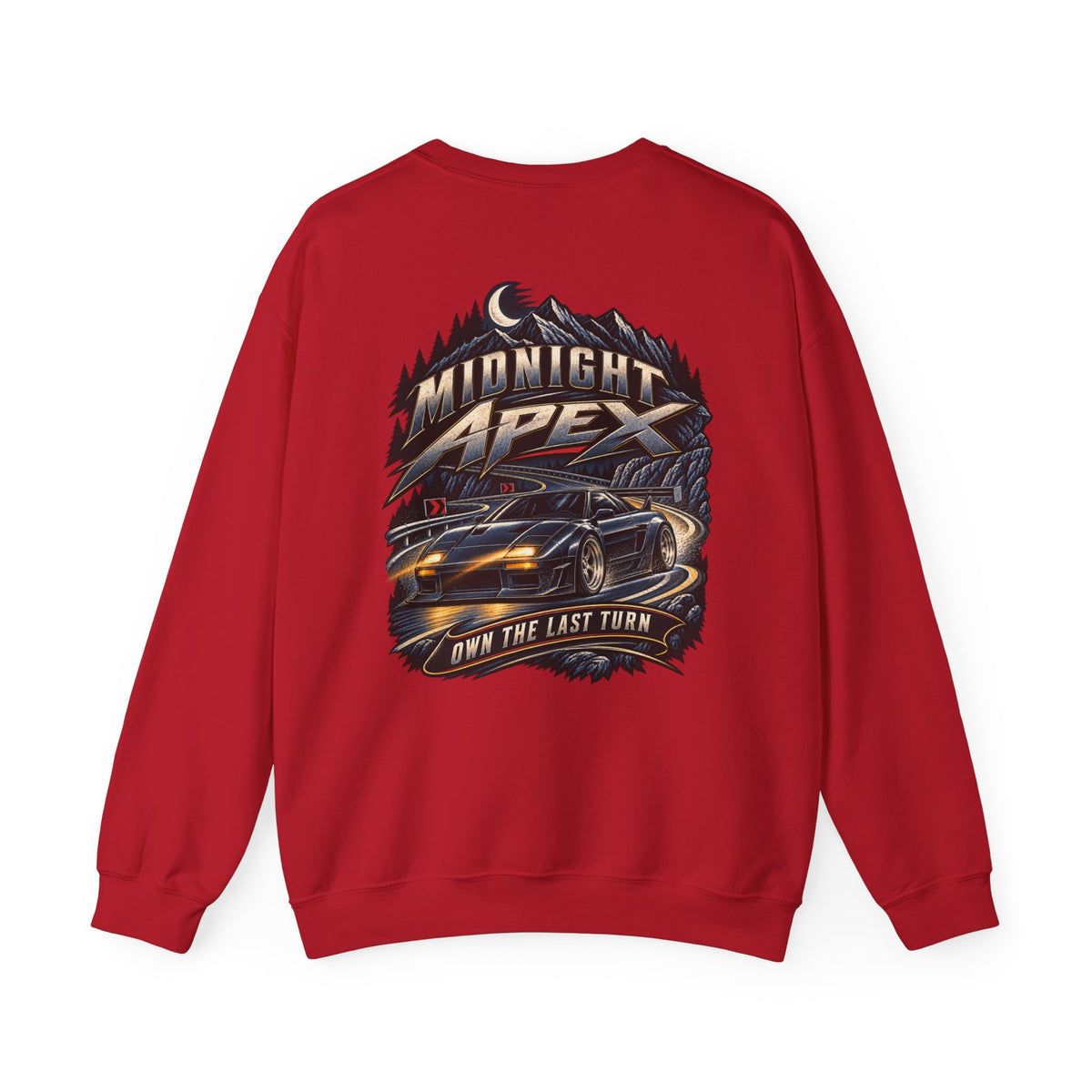 Midnight Apex Crewneck with Garage Life artwork by Print Gear