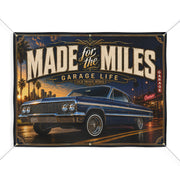 Made for the Miles Blue Garage Banner