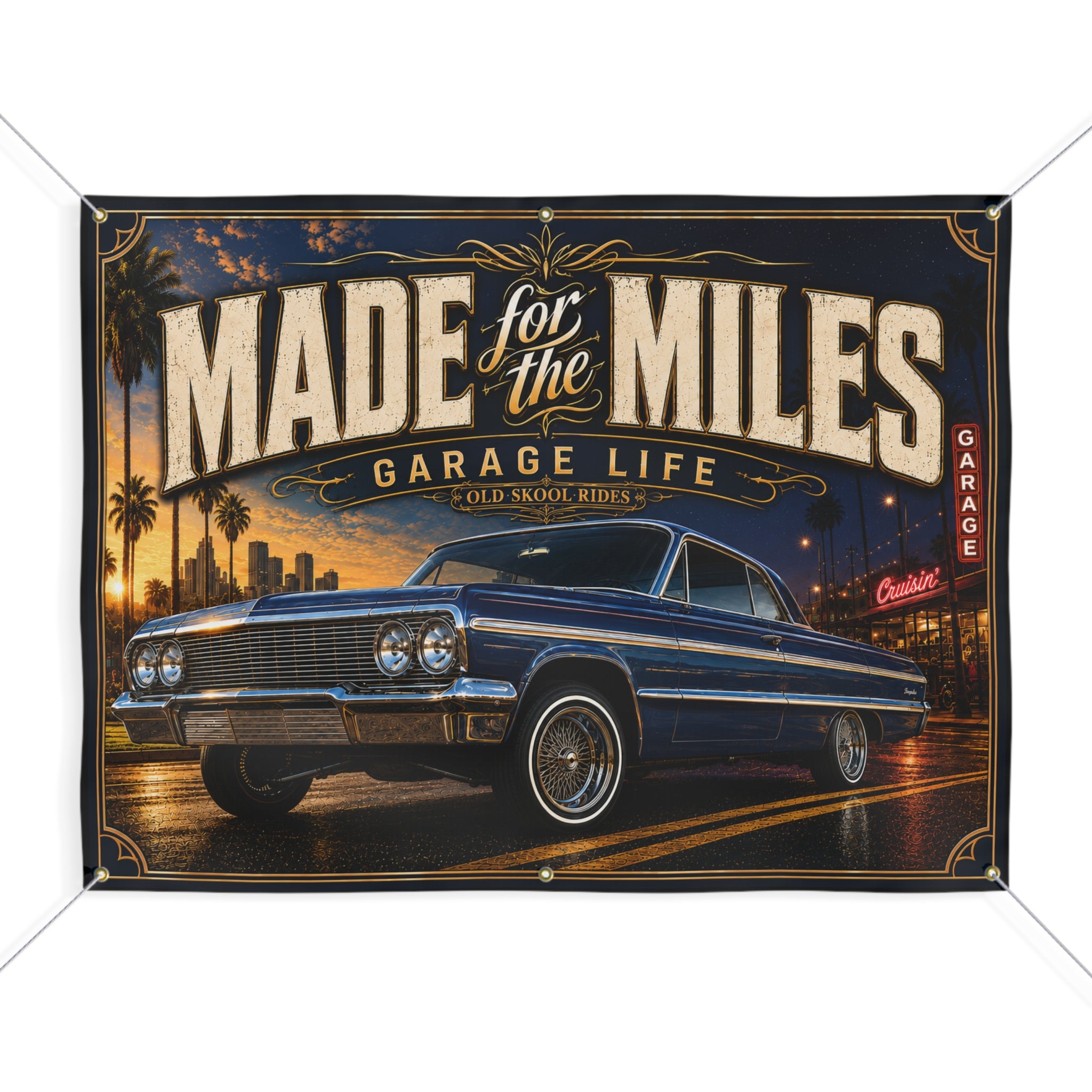 Made for the Miles Blue Garage Banner
